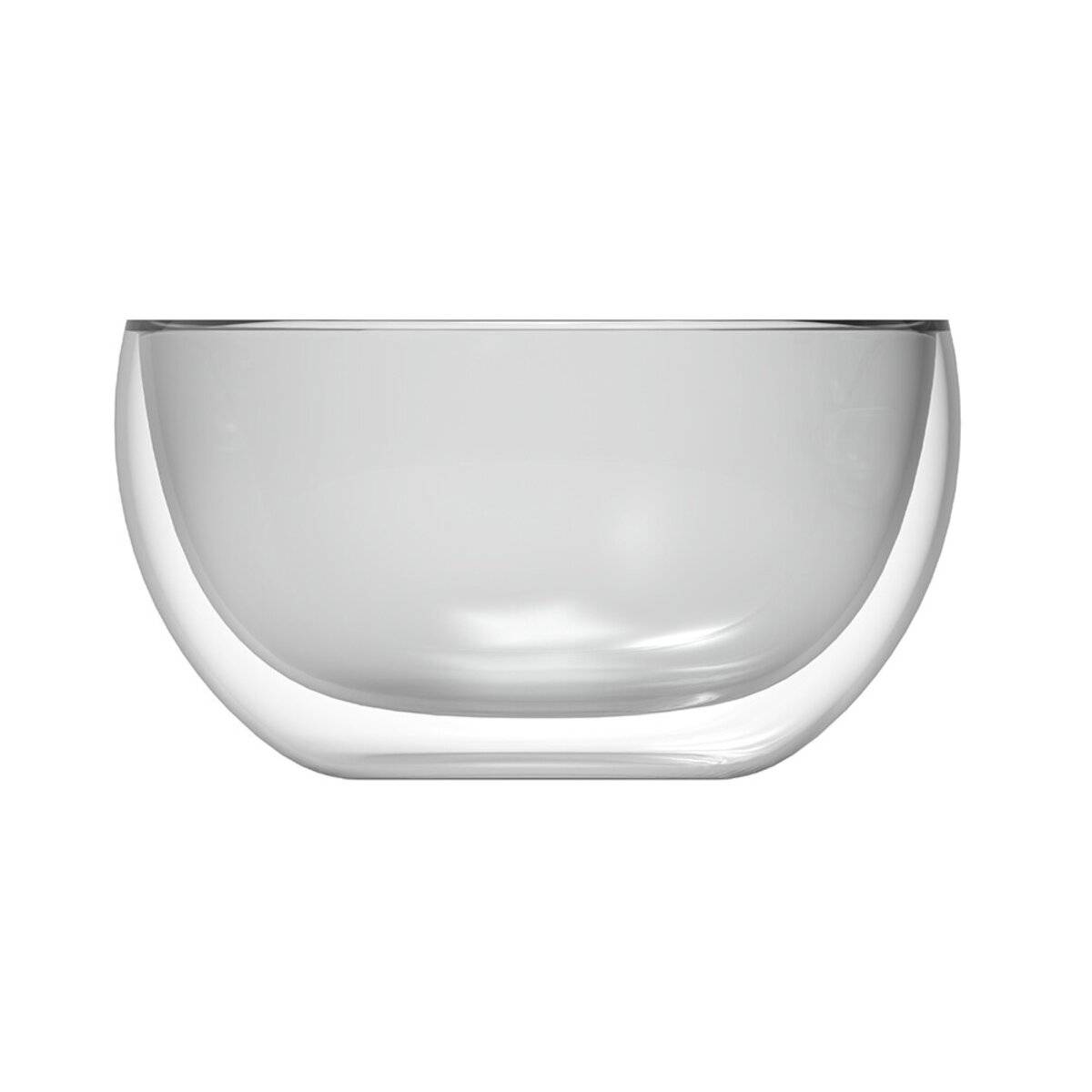 2er Set doppelwandige Glasschalen 220ml  Perfekte Eleganz für Ihre Desserts Anthrazit