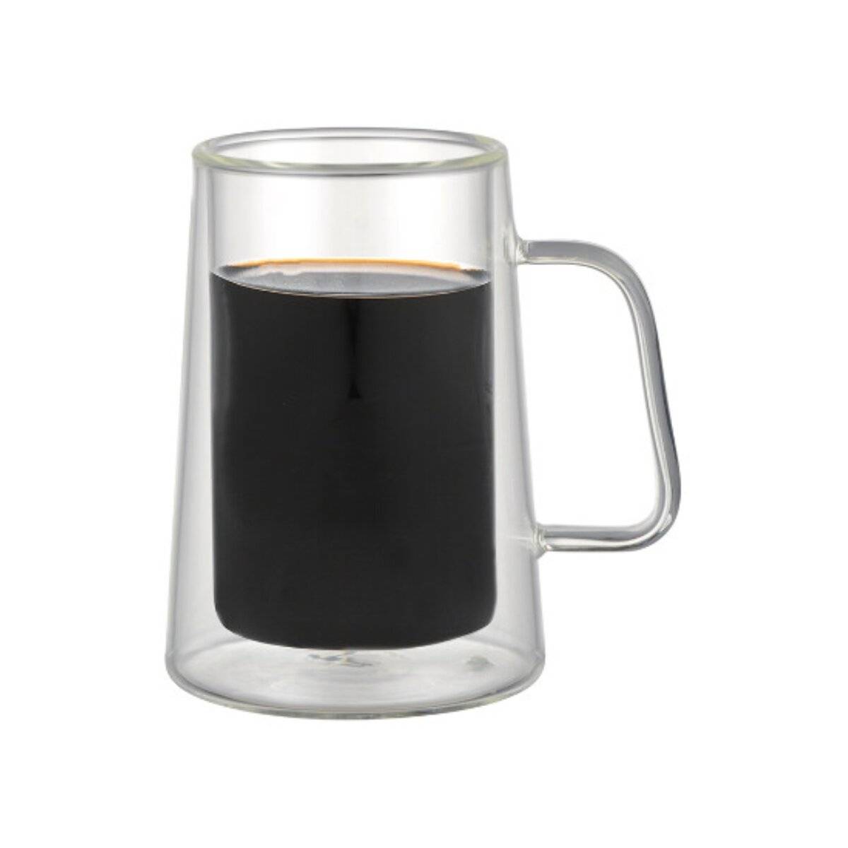 4-teiliges Set Doppelwandige Espressogläser mit Henkel, Hitzebeständig - 80ml Transparent