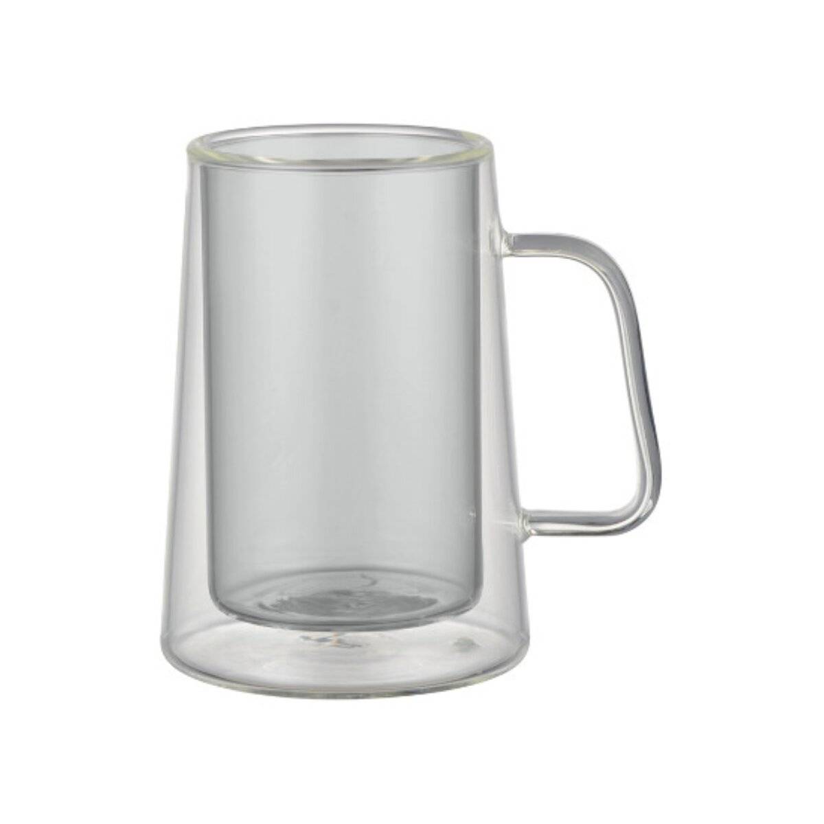 4 teiliges Set Doppelwandige Kaffeegläser mit Henkel 200 ml Hitzebeständig Anthrazit