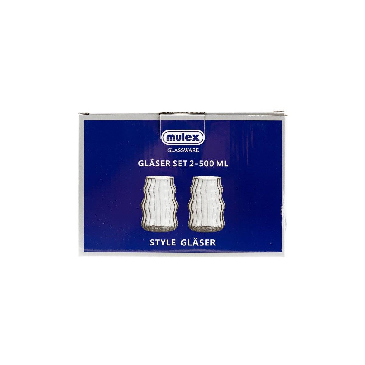 2er Gläser-Set mit Bubble & Riffle Design 500 ml Trinkgläser in Schwarz Hitzebeständig