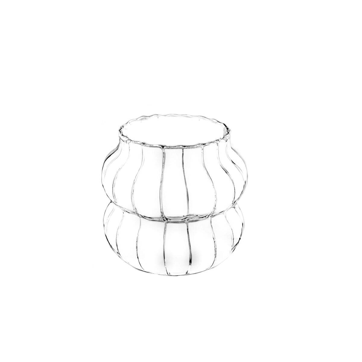 2er Gläser-Set aus Borosilikatglas mit Bubble-Riffle-Design Hitzebeständig 350 ml