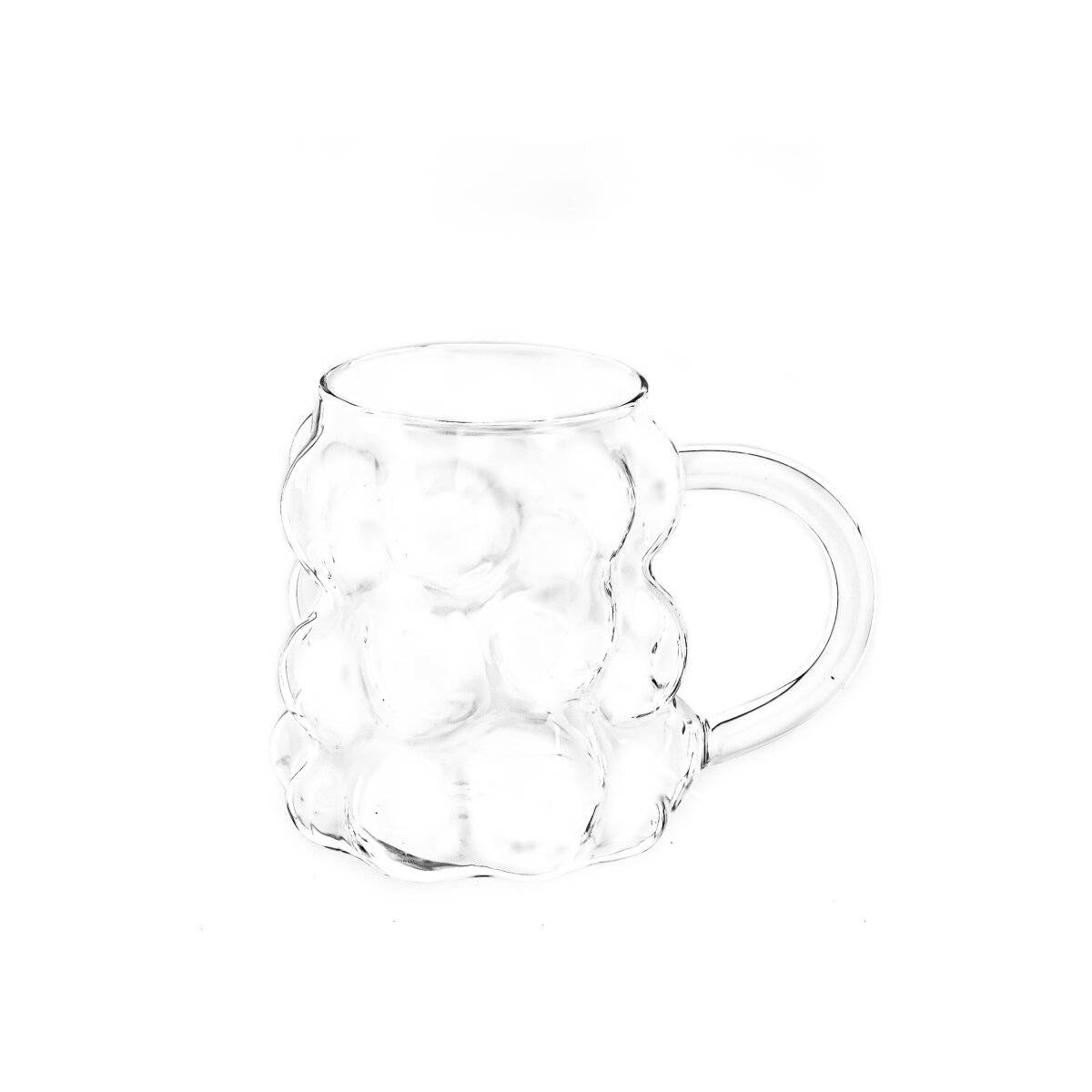 2er Bubble Gläser-Set mit Henkel, Hitzebeständig aus Borosilikatglas - 350 ml