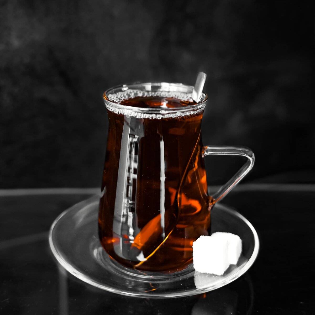 Teegläser-Set 6-teilig 200ml aus Borosilikatglas mit Henkel für heiß und kalt Getränke