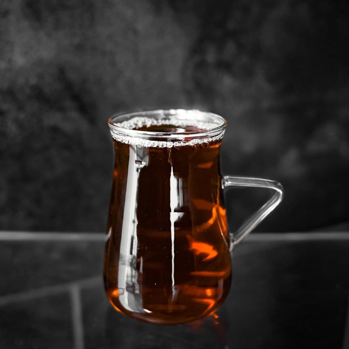 Teegläser-Set 6-teilig 200ml aus Borosilikatglas mit Henkel für heiß und kalt Getränke