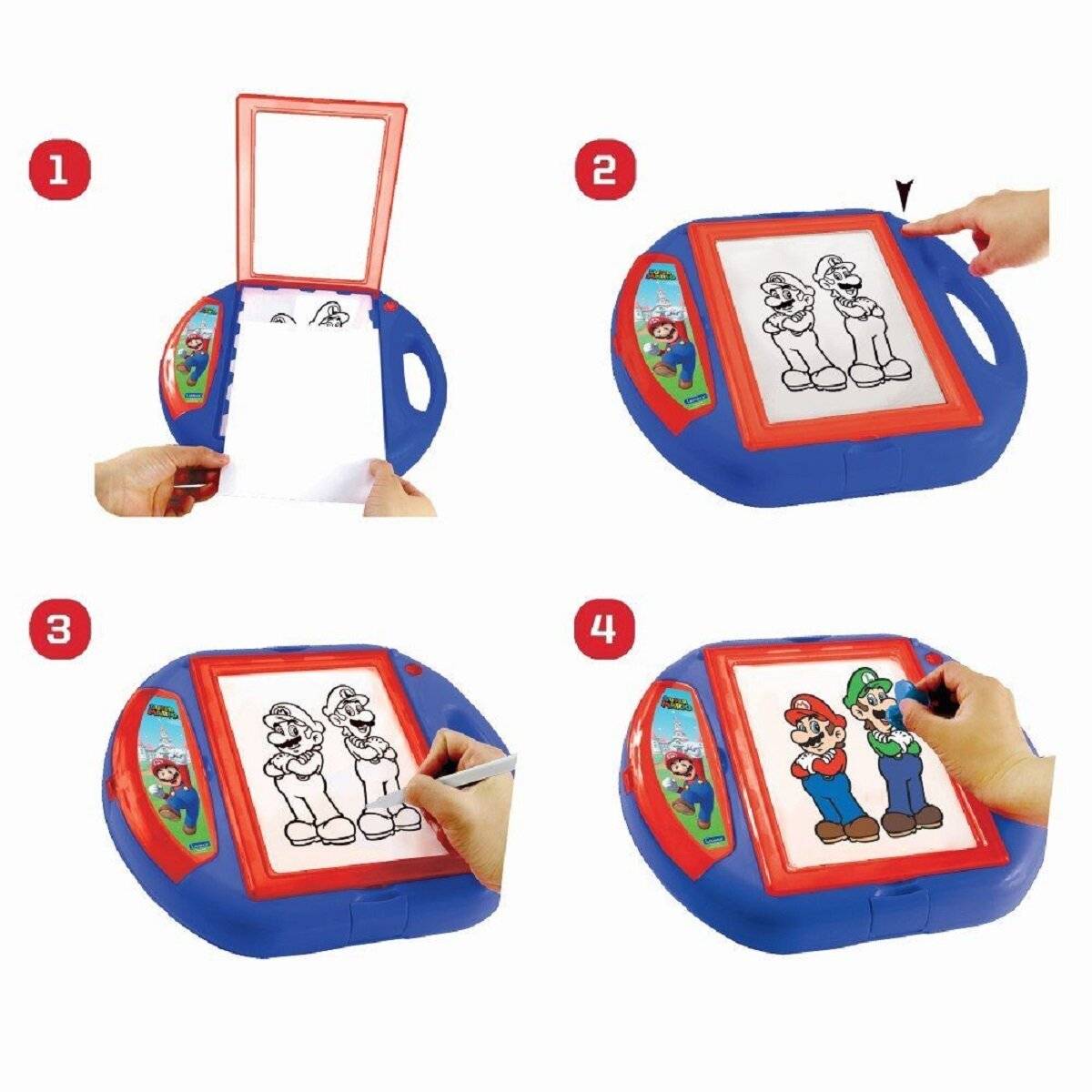 Super Mario Zeichnungsprojektor  Kreatives Malset mit Schablonen und Stempeln für Kinder