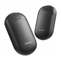 Wiederaufladbare Handwärmer mit Kabel 2x2500 mAh, mit 3 Temperaturstufen Schwarz Wiederaufladbare Handwärmer mit Kabel 2x2500 mAh, mit 3 Temperaturstufen Schwarz