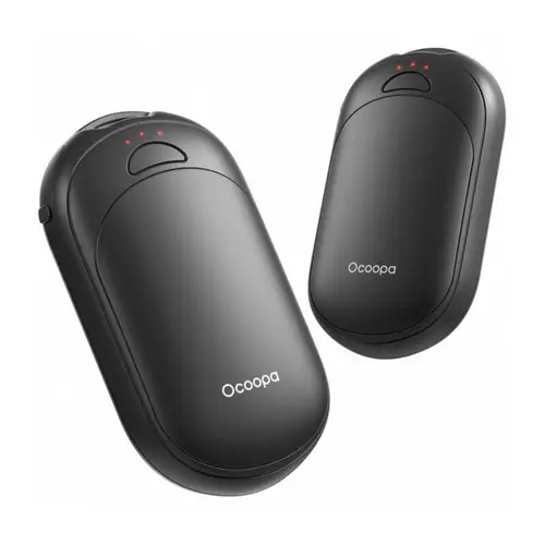 Wiederaufladbare Handwärmer mit Kabel 2x2500 mAh, mit 3 Temperaturstufen Schwarz Wiederaufladbare Handwärmer mit Kabel 2x2500 mAh, mit 3 Temperaturstufen Schwarz