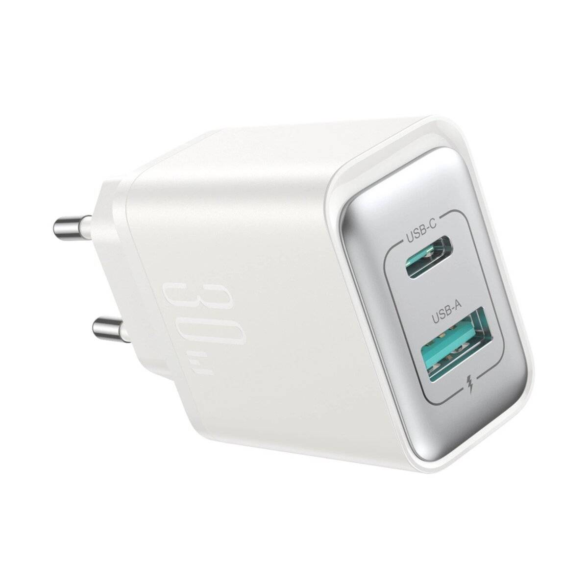 Netzwerkladegerät USB-C / USB-A 30W Schnellladegerät in Weiß PD/QC 3.0