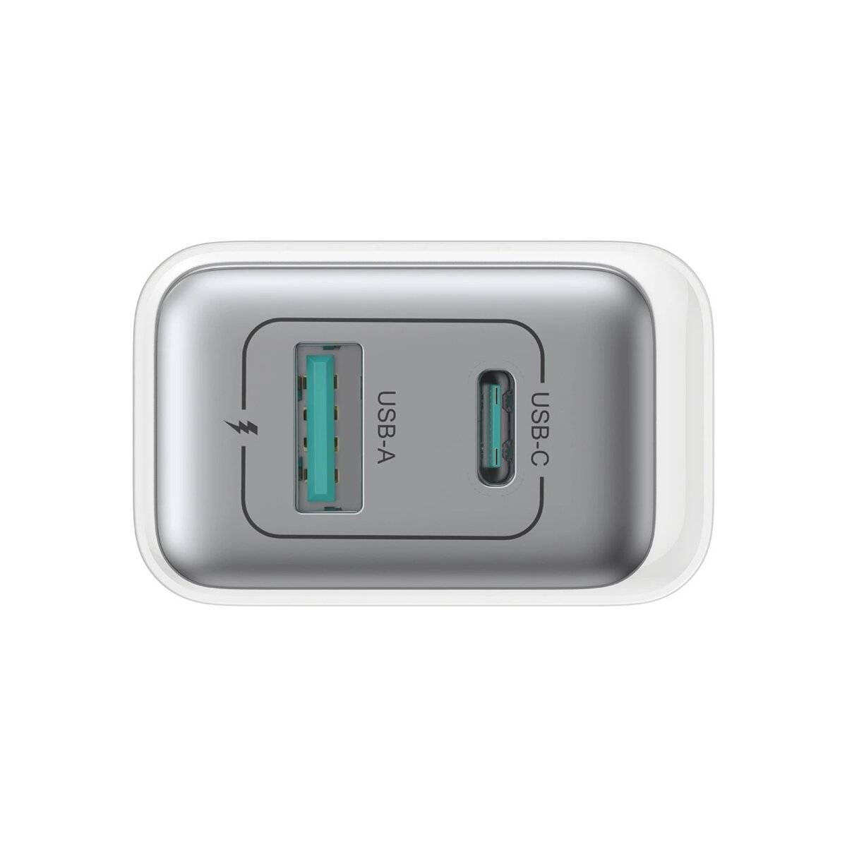 Netzwerkladegerät USB-C / USB-A 30W Schnellladegerät in Weiß PD/QC 3.0