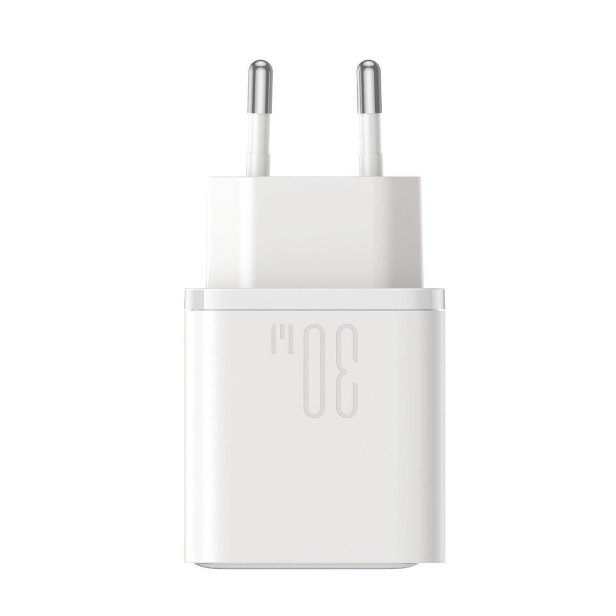 Netzwerkladegerät USB-C / USB-A 30W Schnellladegerät in Weiß PD/QC 3.0