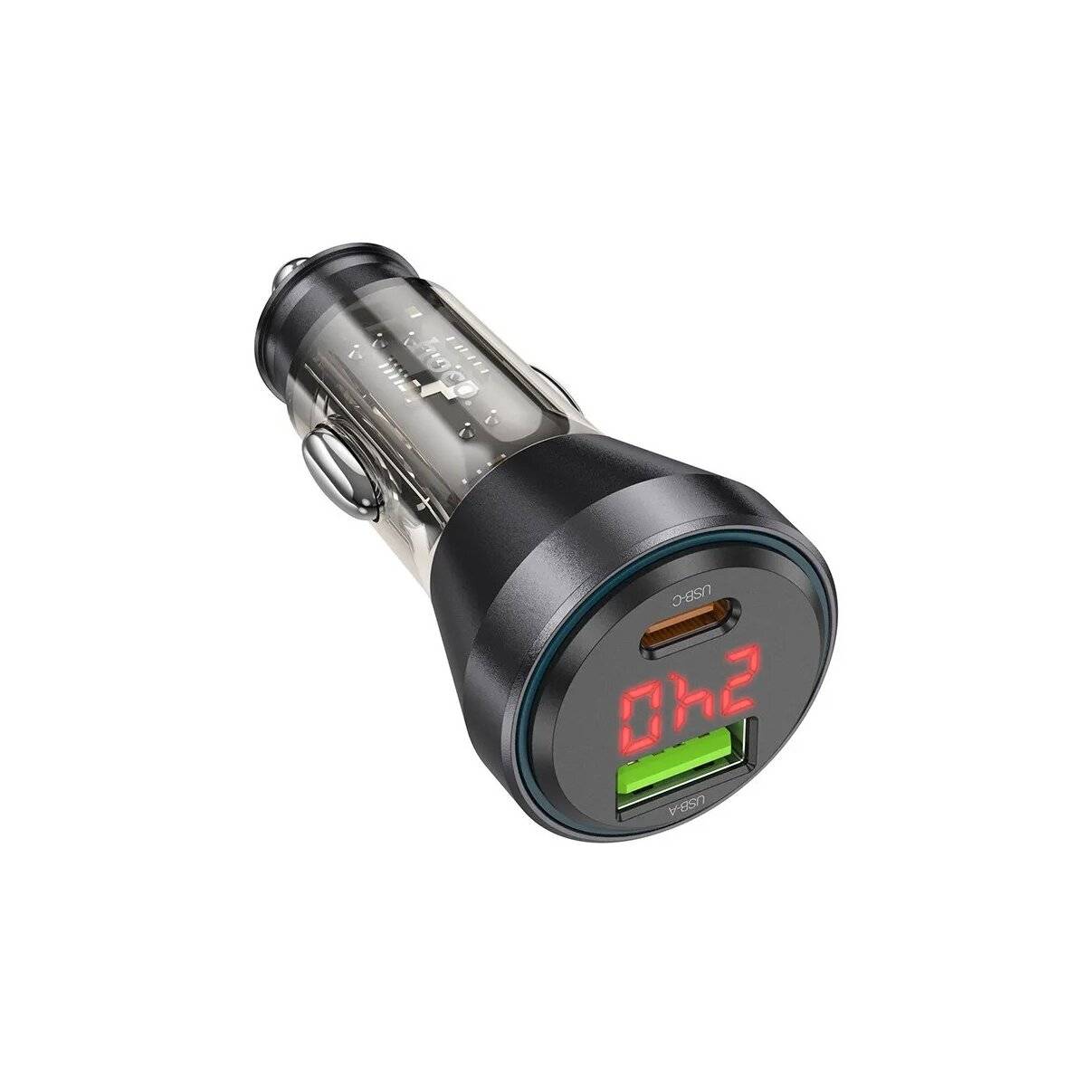 USB A + Typ C Autoladegerät mit Display + Typ C iPhone-Kabel PD QC3.0 3A 48W