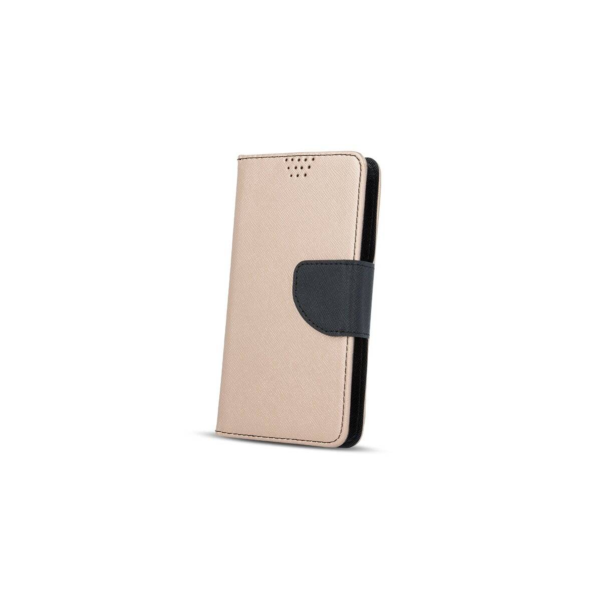 Buch Tasche "Fancy" Standfunktion kompatibel mit iPhone 16 Pro Gold-Schwarz