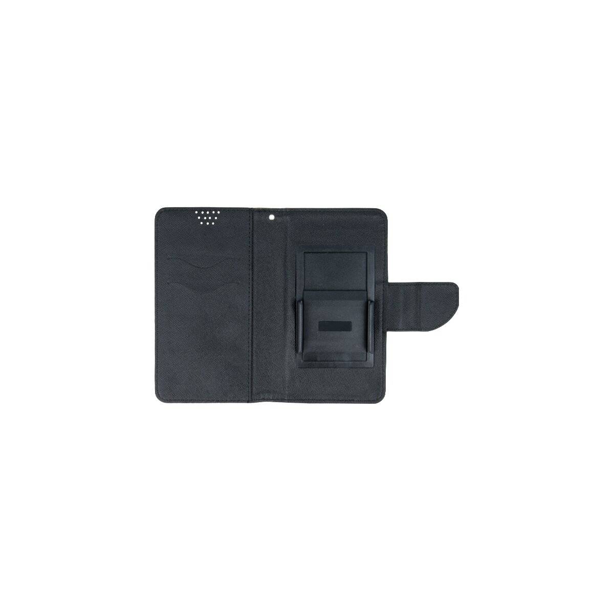 Buch Tasche "Fancy" Standfunktion kompatibel mit iPhone 16 Pro Gold-Schwarz