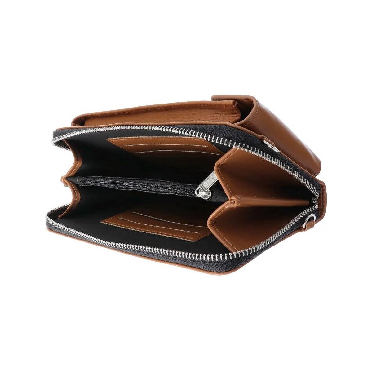 Stilvolle Handtasche für Smartphones - Hanydtasche mit Reißverschluss Braun
