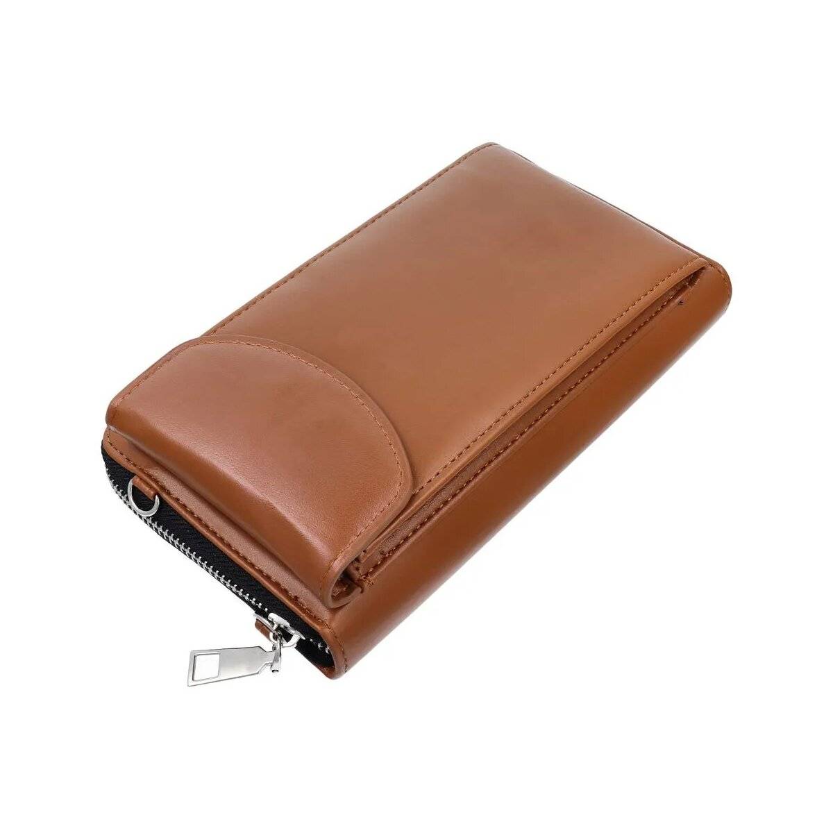 Stilvolle Handtasche für Smartphones - Hanydtasche mit Reißverschluss Braun