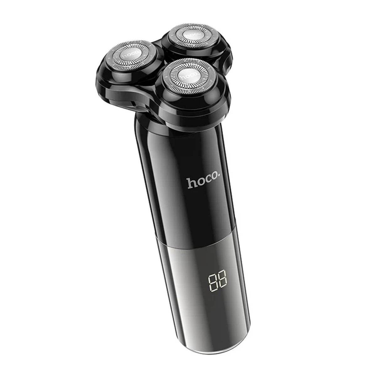 Drei-Klingen-Rasierer 600mAh mit LED-Digitalanzeigebildschirm IPX7 Wasserdicht Schwarz