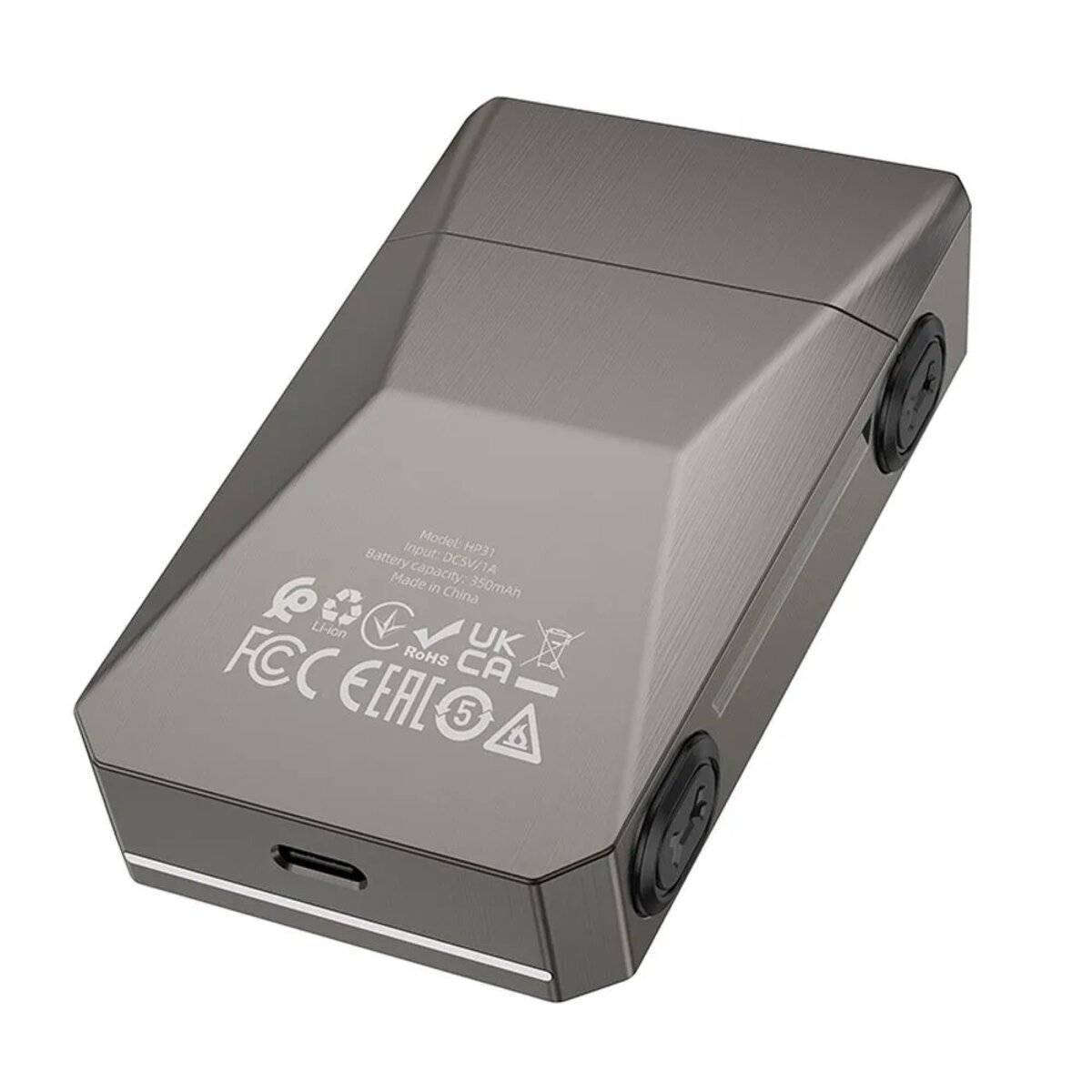 Elektrischer Doppelklingenrasierer 350 mAh, IPX7-Wasserbeständig Gesichtrasierer Grau