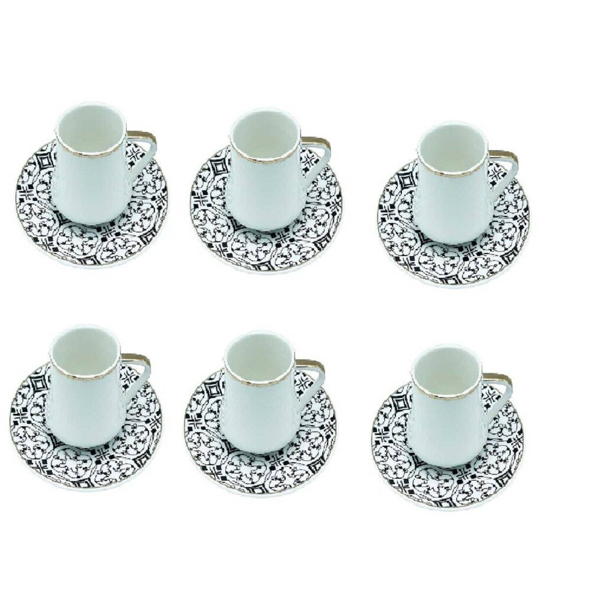 Schäfer 12tlg. Mokka Set 90 ml– Kaffeeservice für Mokka und Espresso Weiß