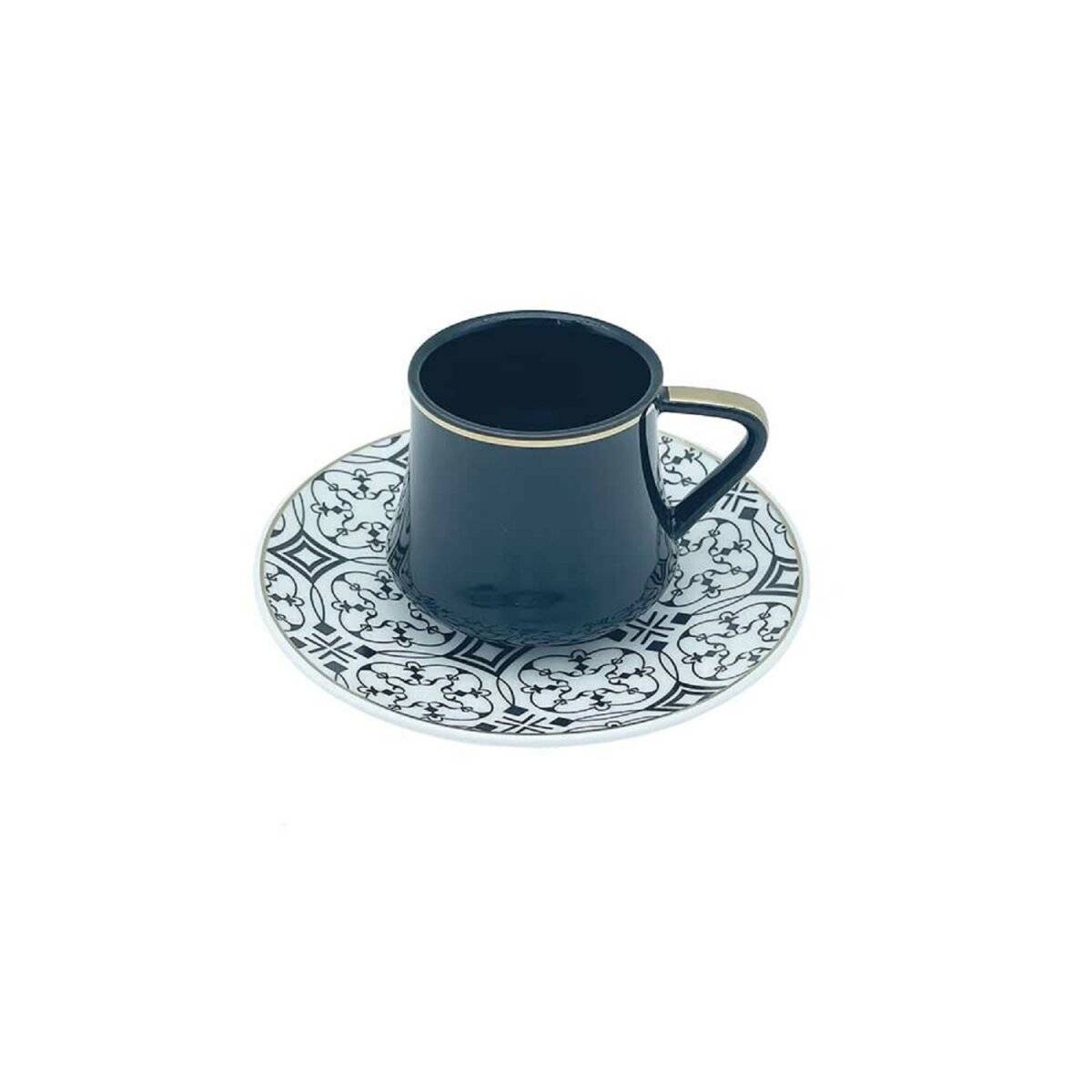 Schäfer 12tlg. Mokka Set 90 ml– Kaffeeservice für Mokka und Espresso Schwarz