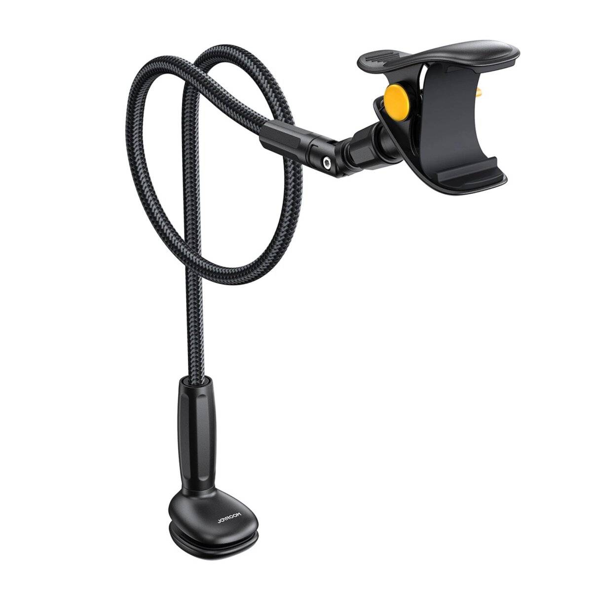 Halterung mit flexiblem Arm für ein Tischtelefon in Schwarz 360° drehbar