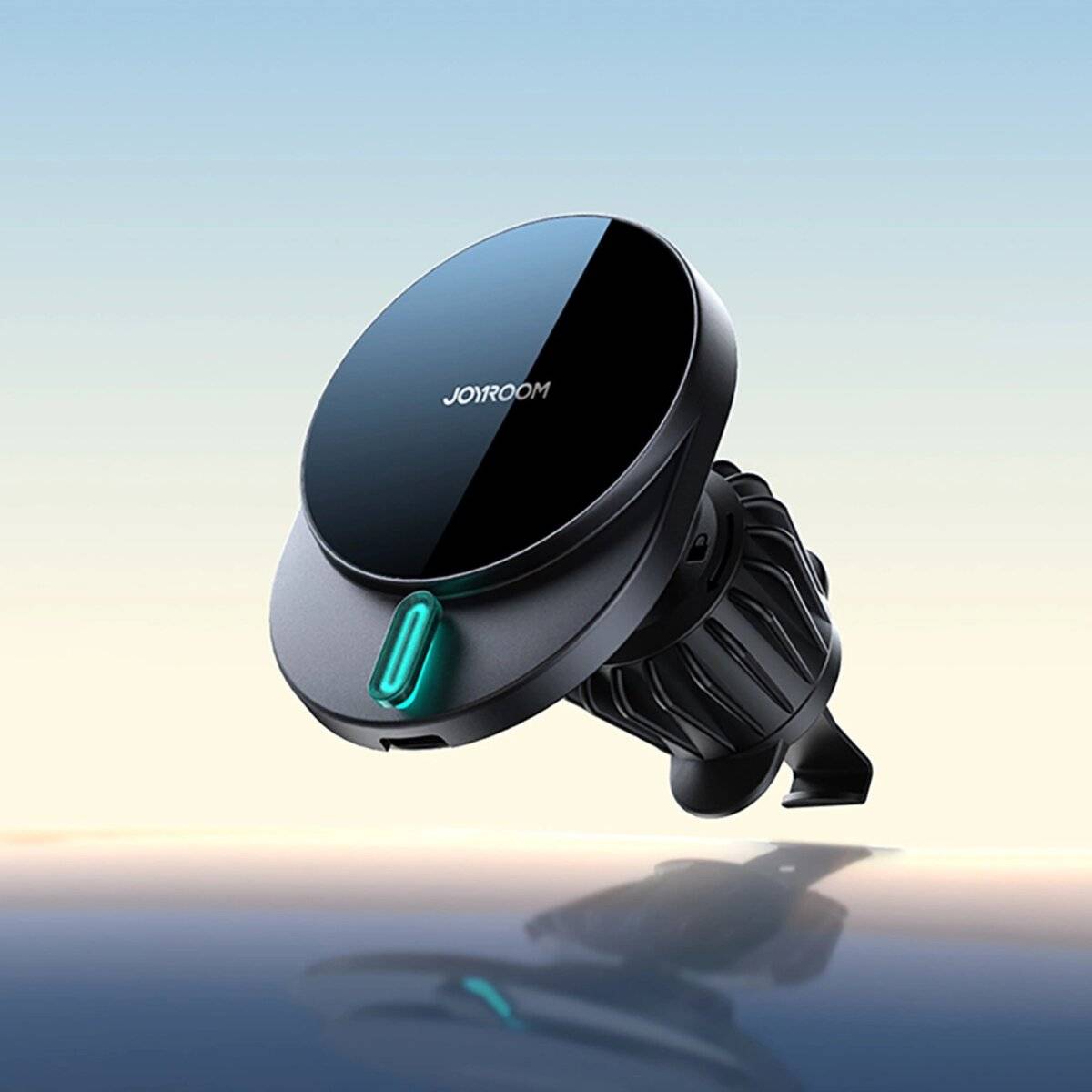 Magnethalter mit 15W induktivem Ladegerät für Auto-Lüftungsschlitze  Schwarz