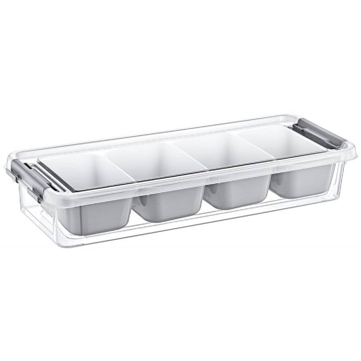 Vorratsbox / Aufbewahrungsbox mit Innenschalen (2,5 Liter) Grau