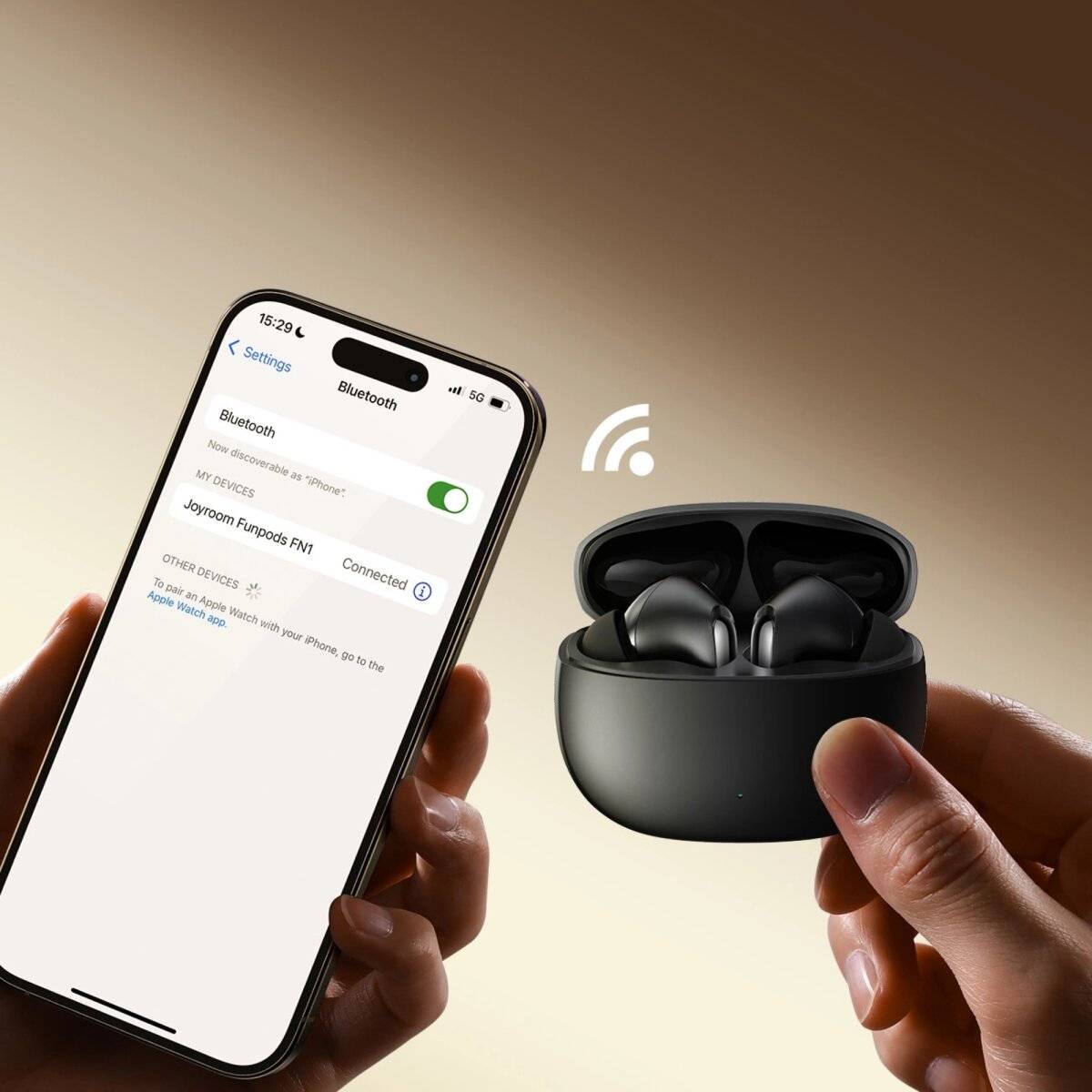 Joyroom Funpods JR-FN1 kabellose In-Ear-TWS Bluetooth 5.4 ANC ENC-Kopfhörer Schwarz
