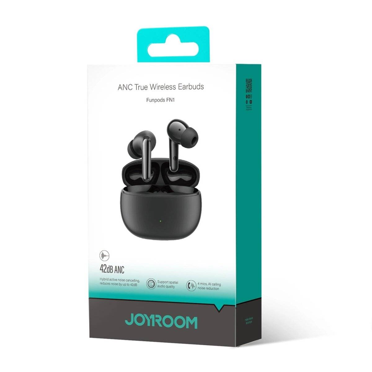 Joyroom Funpods JR-FN1 kabellose In-Ear-TWS Bluetooth 5.4 ANC ENC-Kopfhörer Schwarz