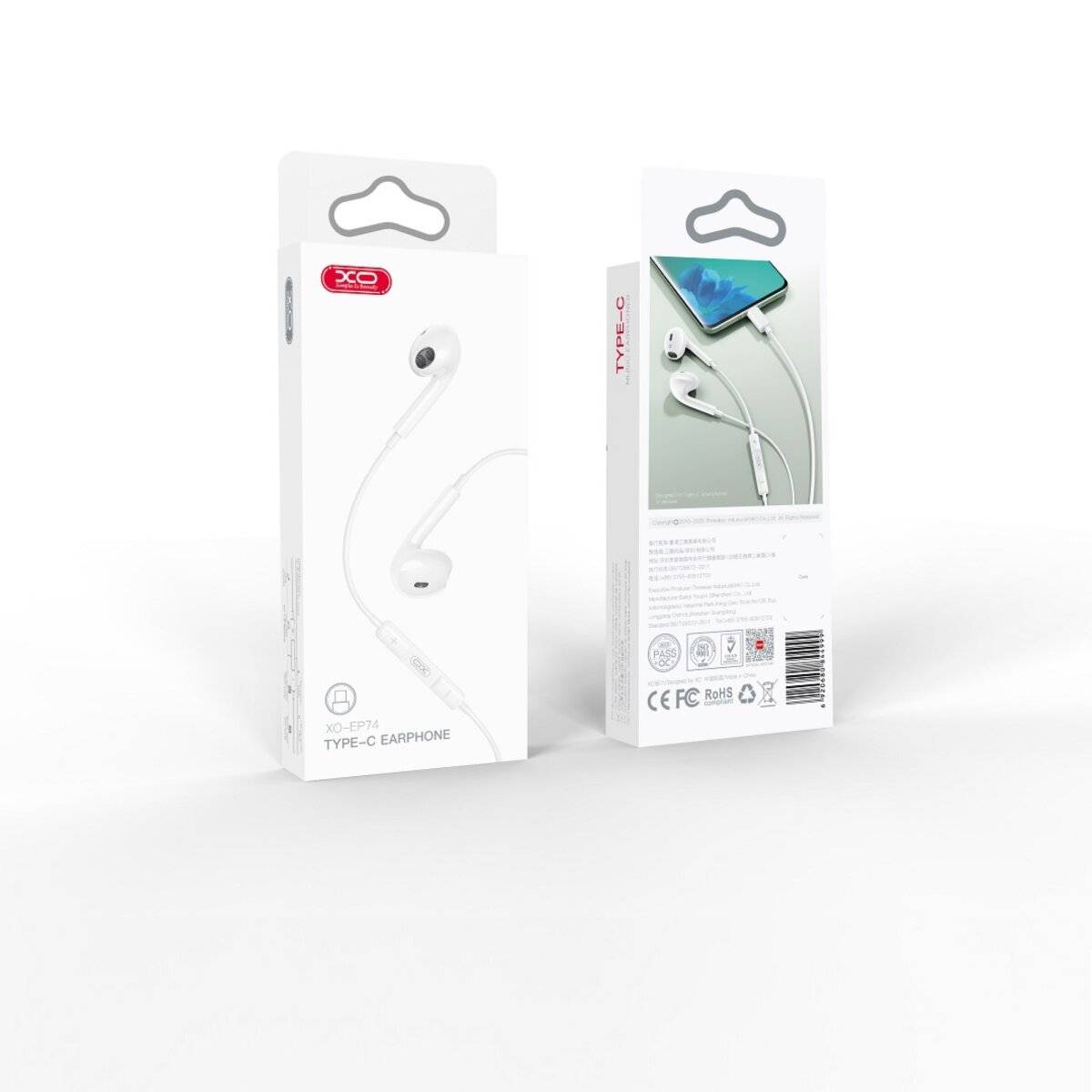 XO Kabelgebundene In-Ear-Kopfhörer 1,2m in Weiß mit USB-C Anschluss