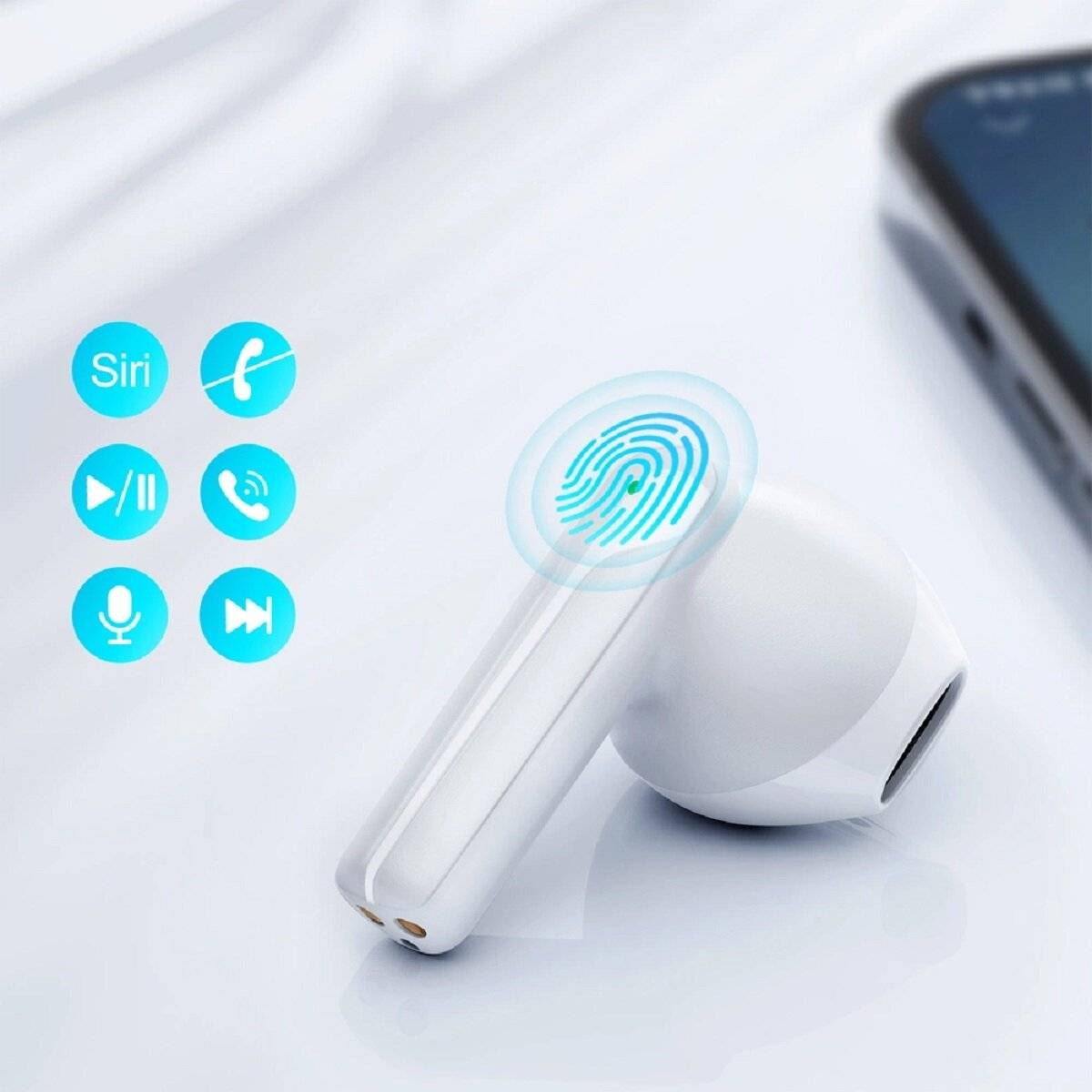 Joyroom TWS Bluetooth In-Ear-Kopfhörer  Kabellos, wasserdicht nach IPX4 Weiß