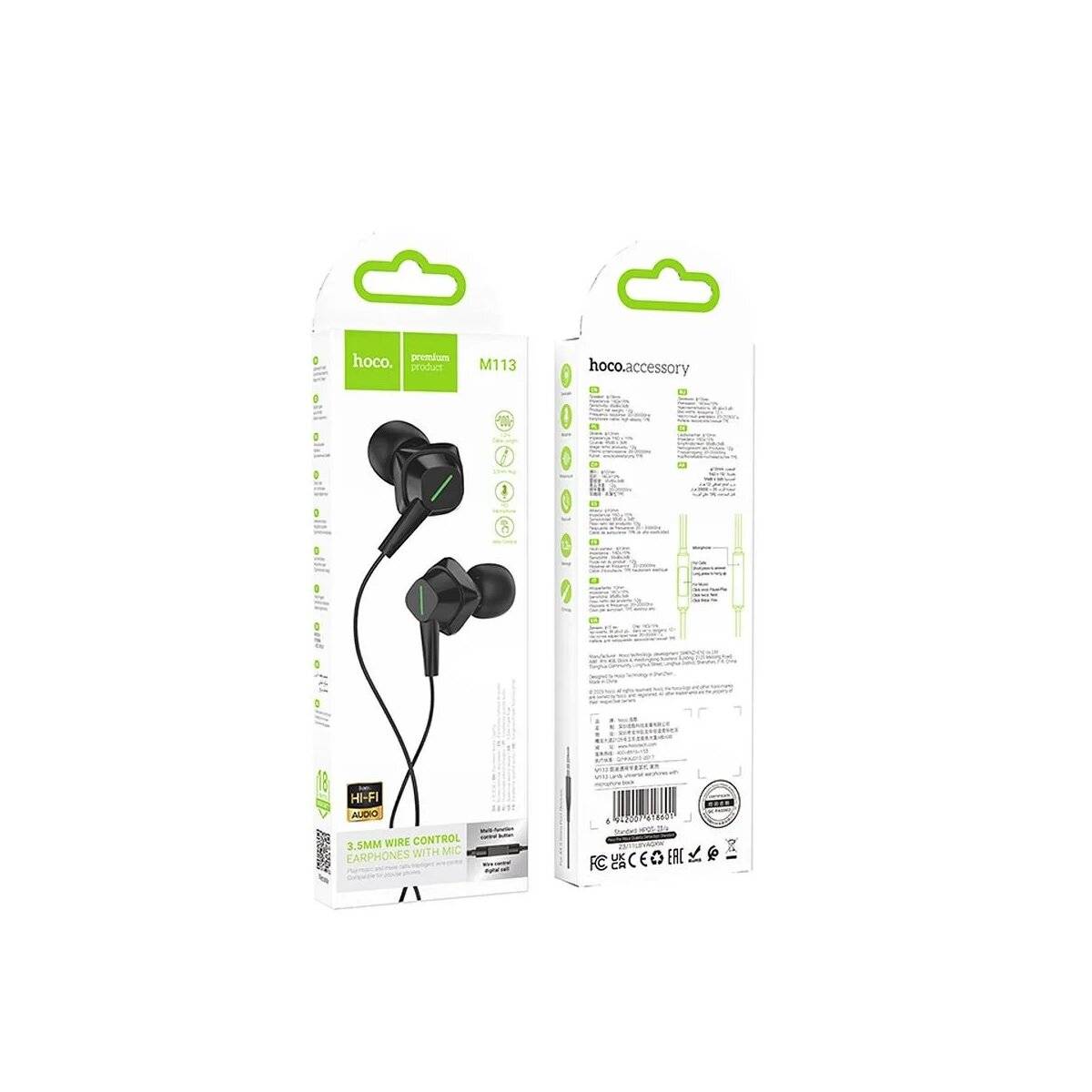 Kabelgebundene In-Ear Kopfhörer mit Mikrofon kompatibel mit iPhone 1,2 m Schwarz