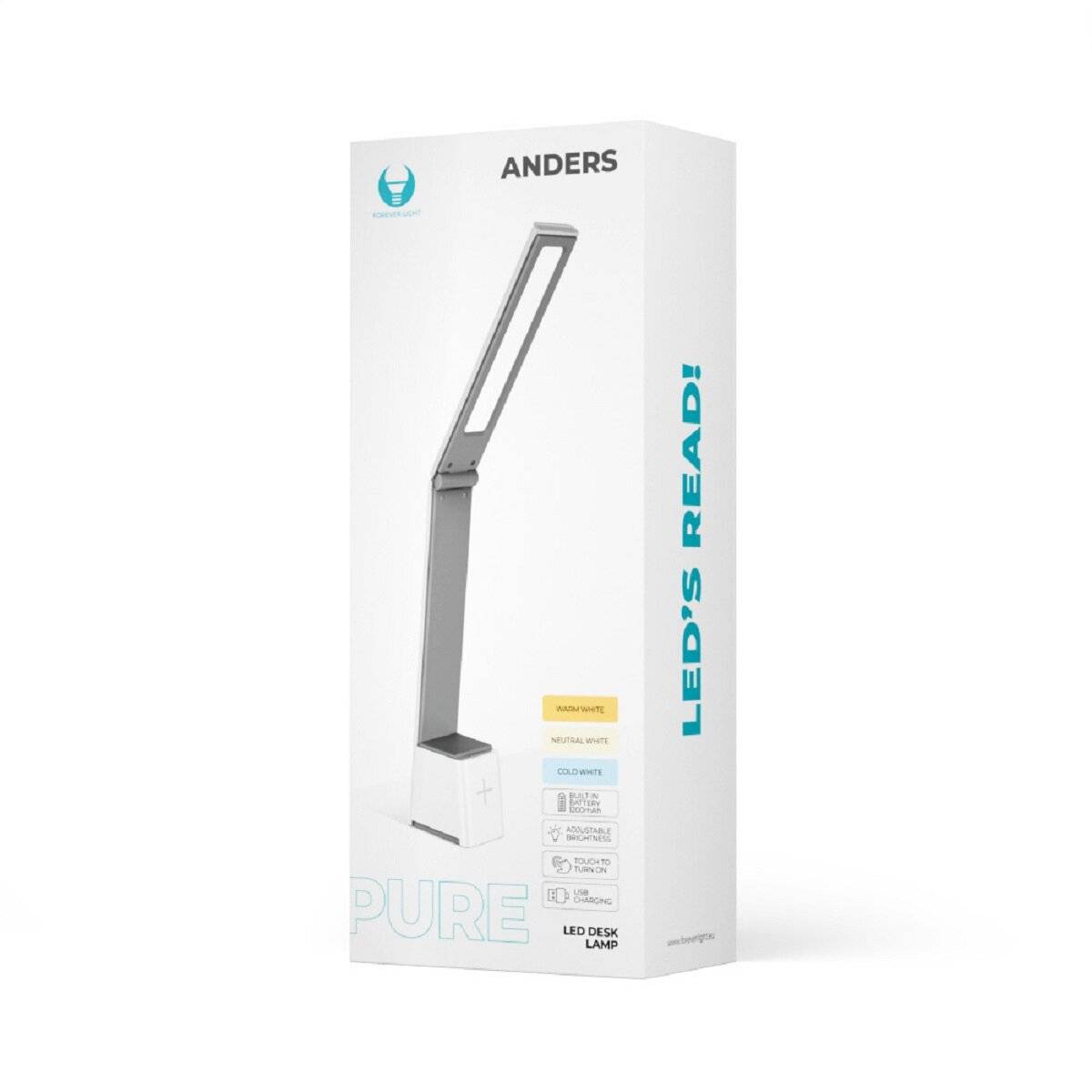 Forever Light Schreibtischlampe Faltbar 5W  Dimmbar für Optimale Beleuchtung