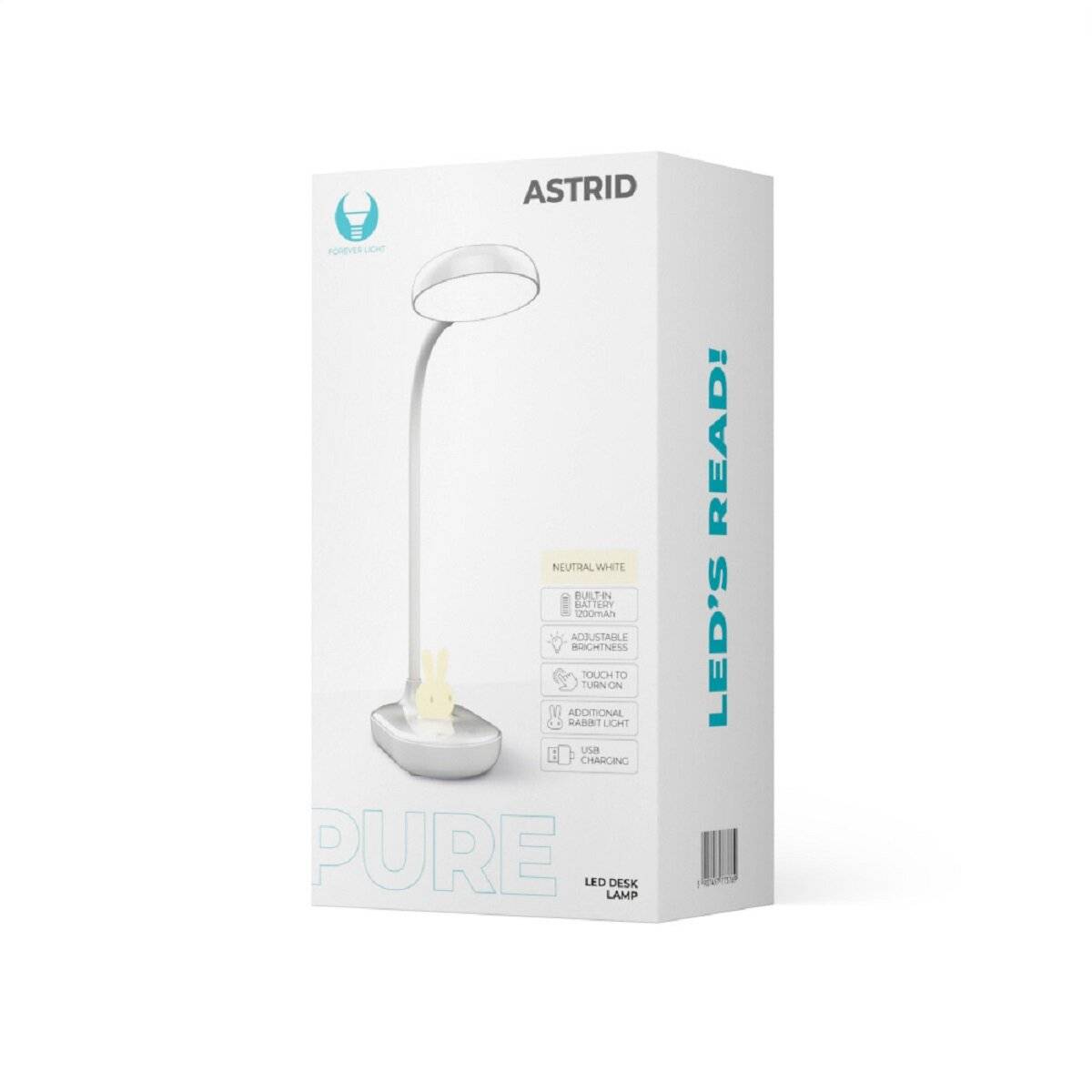 Forever Light 4,5W LED-Schreibtischlampe  Dimmbare Lampe mit Touch-Steuerung und Akku