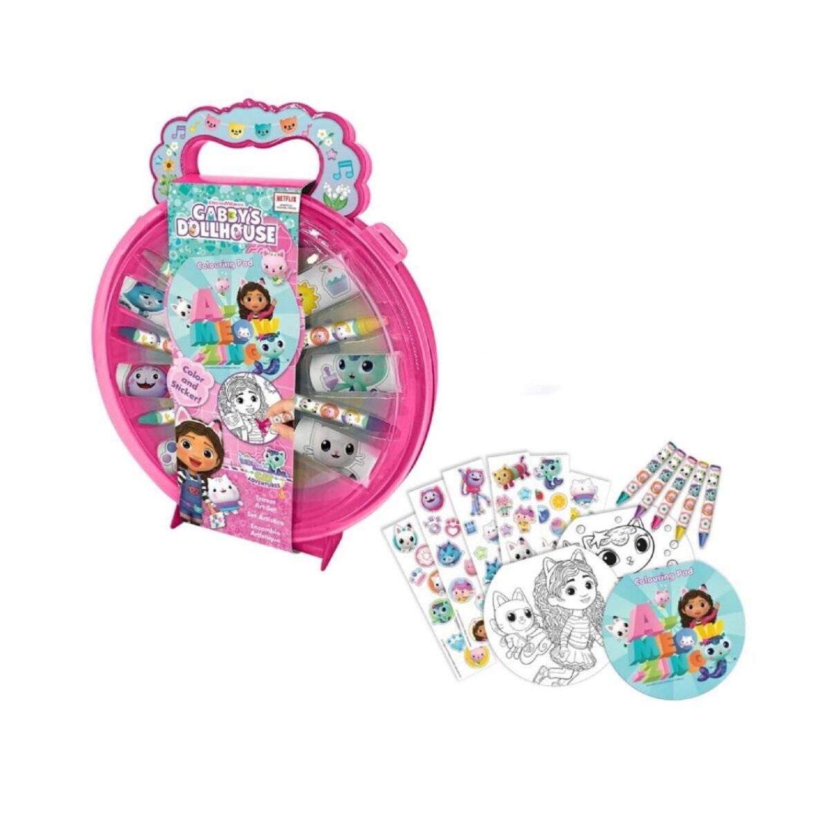 Gabby's Dollhouse Malset Zeichenbox mit Zubehör für Kinder