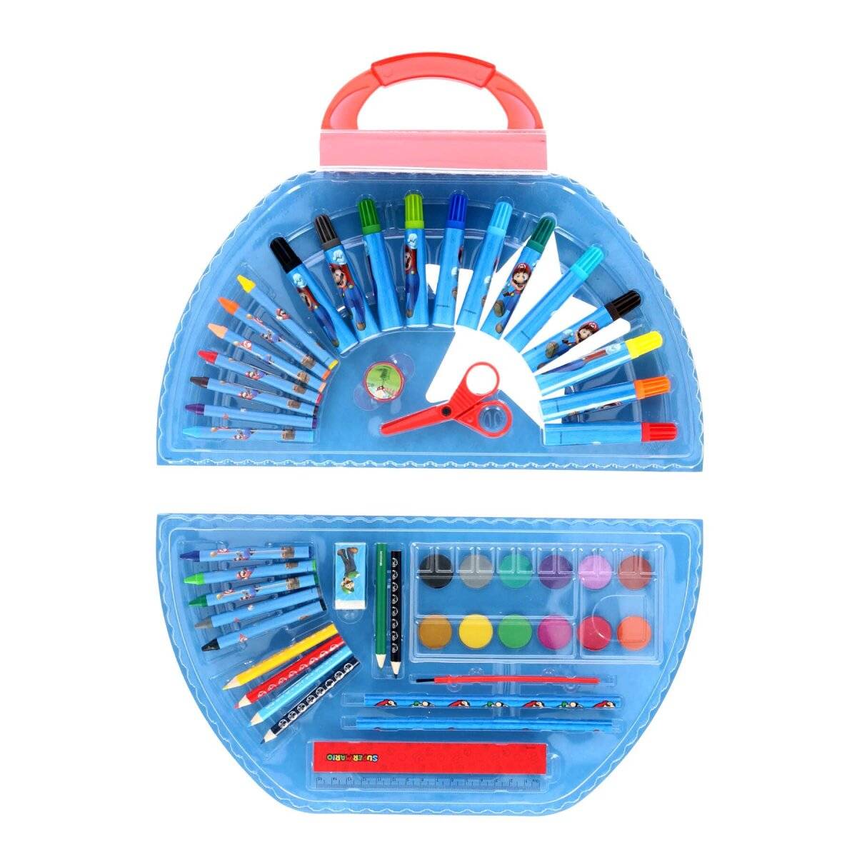 Super Mario Mal- und Zeichenkoffer  Kreatives Kunst-Set für Kinder