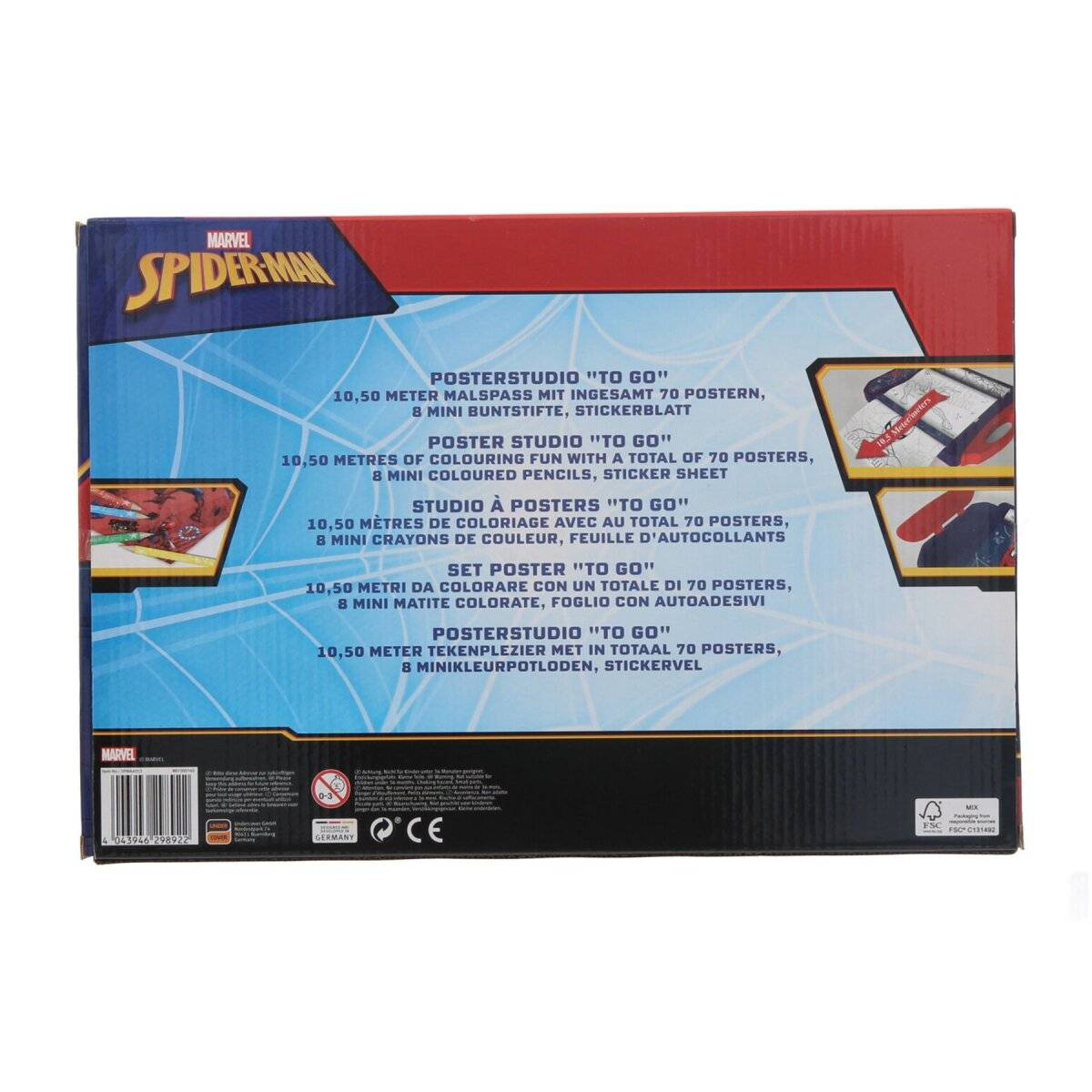 Spiderman Ausmalposter-Set  70 Poster mit Buntstiften und Stickern für Kinder