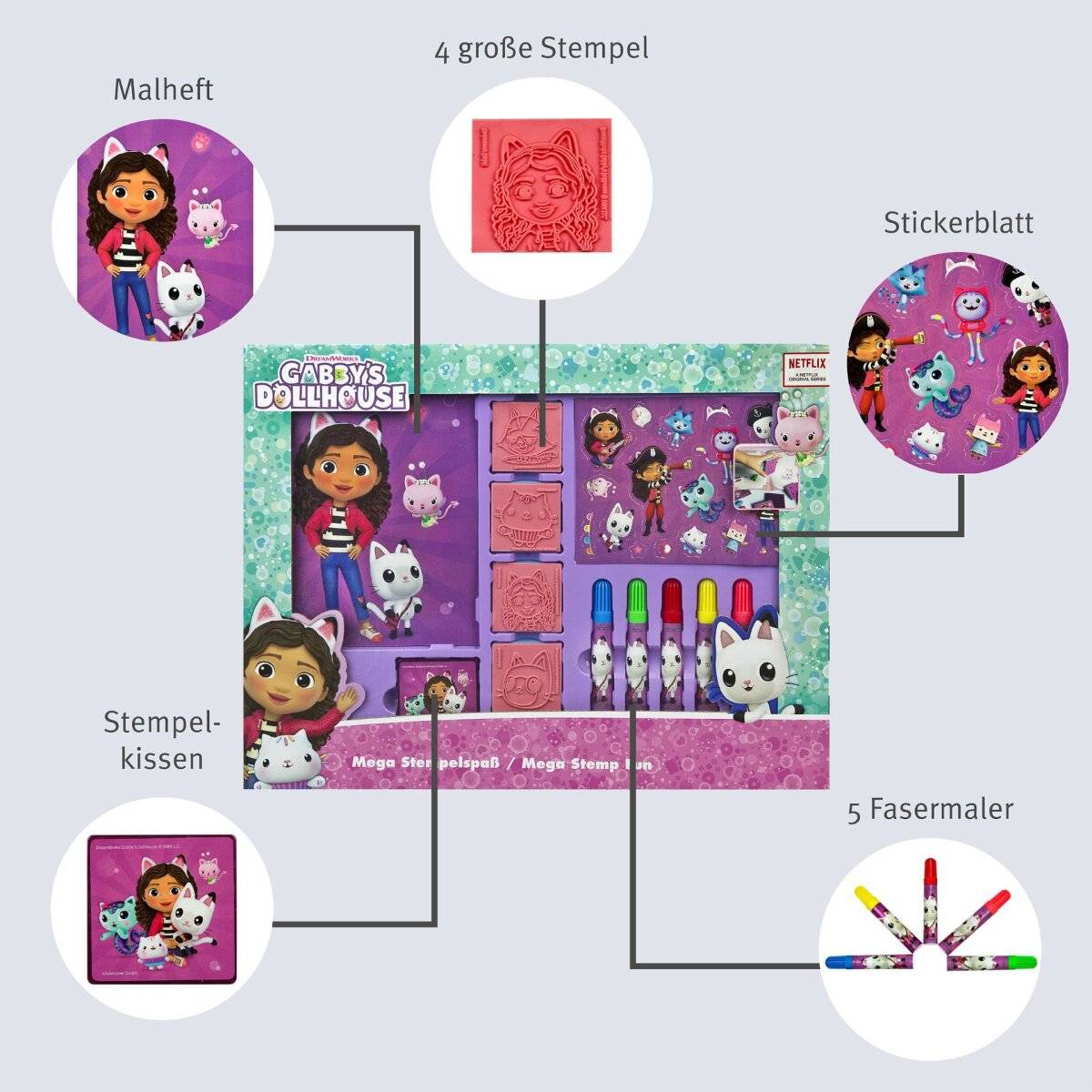 Gabby's Dollhouse Stempel-Set Für kreative Bastelstunden und mehr