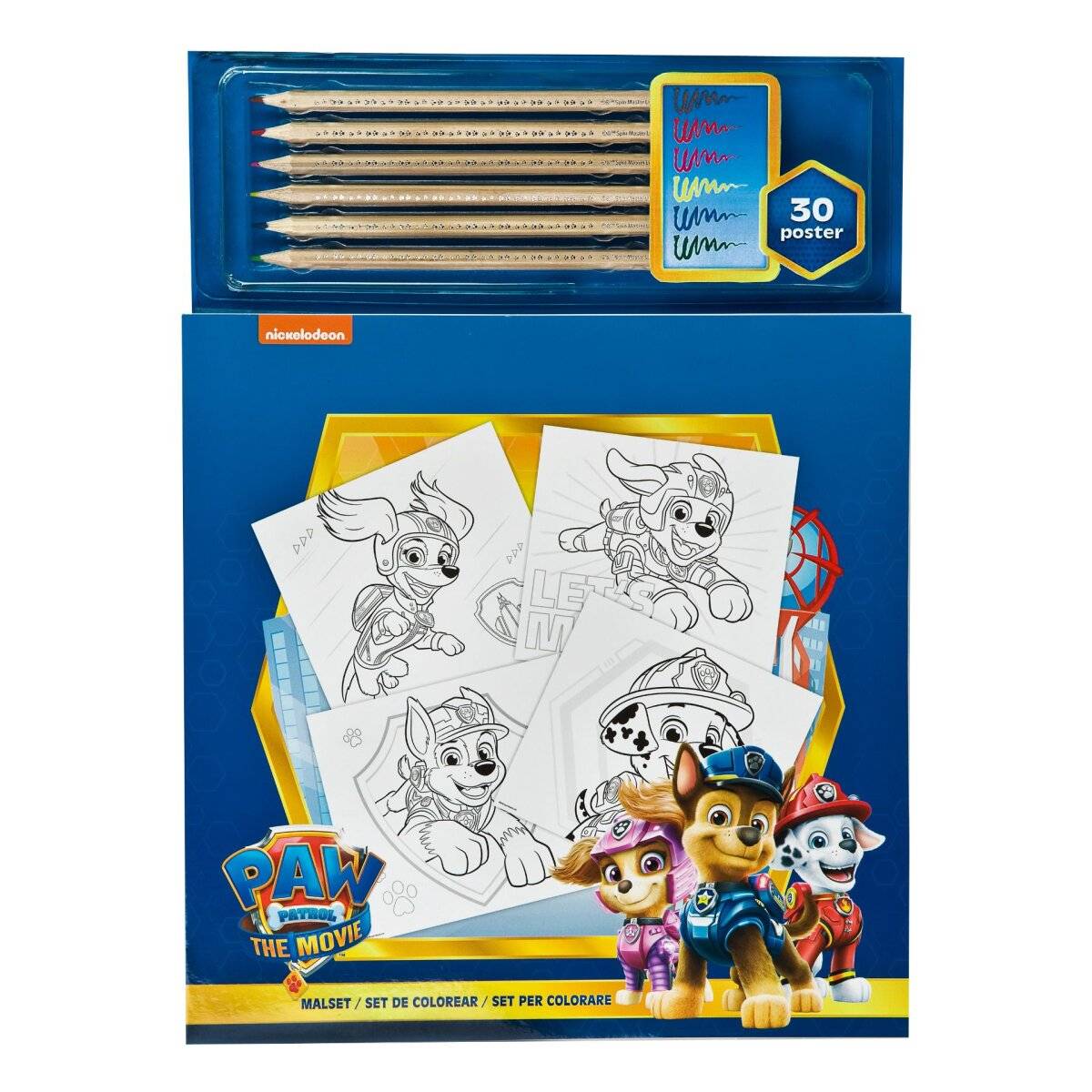 Paw Patrol Malset  6 bunte Stifte für stundenlangen Malspaß