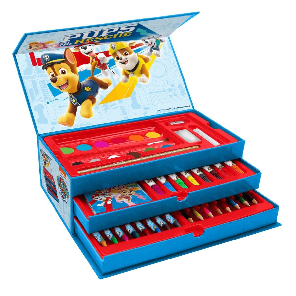 Paw Patrol Malkoffer Enthält Marker Stifte Wasserfarben und Buntstifte Malkasten