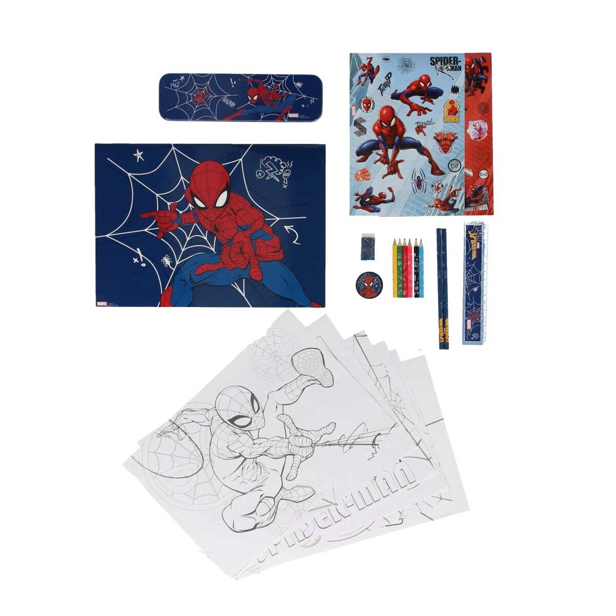 Spiderman Mal- und Zeichenset Tragbares Set für Abenteuer unterwegs