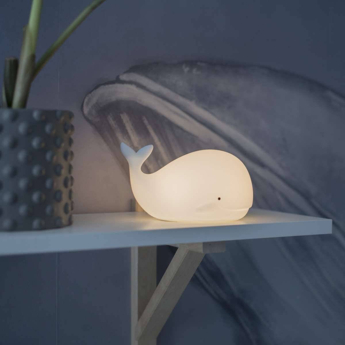 Stylisches Nachtlicht mit vielseitigen Lichtmodi | Wiederaufladbarem Akku | RGB-Farbwechsel | Wal