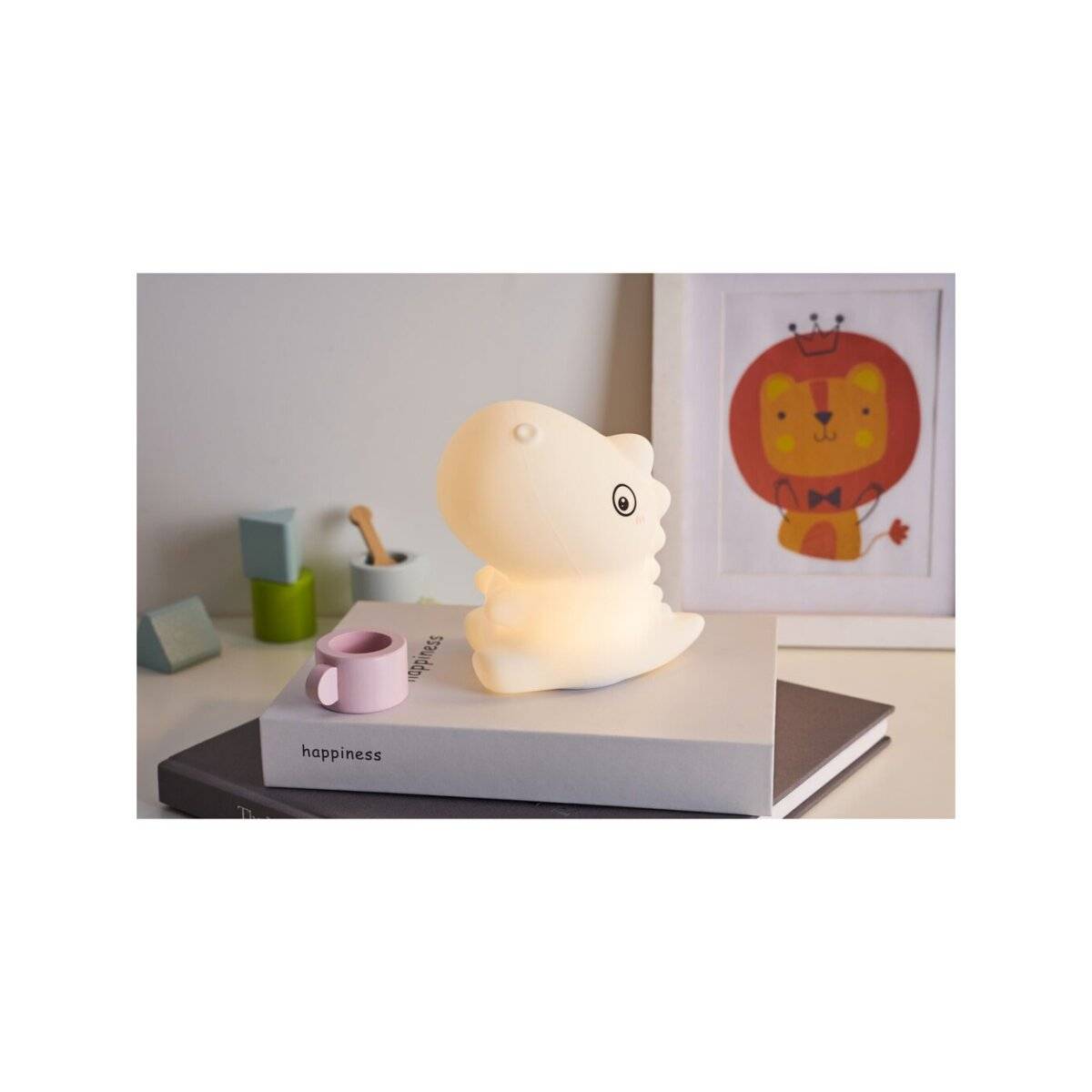 Stylisches Nachtlicht mit vielseitigen Lichtmodi | Wiederaufladbarem Akku | RGB-Farbwechsel | T-Rex