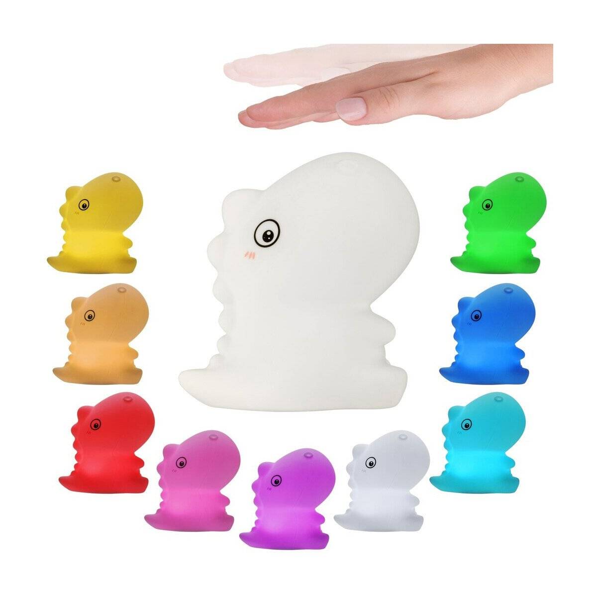 Stylisches Nachtlicht mit vielseitigen Lichtmodi | Wiederaufladbarem Akku | RGB-Farbwechsel | T-Rex