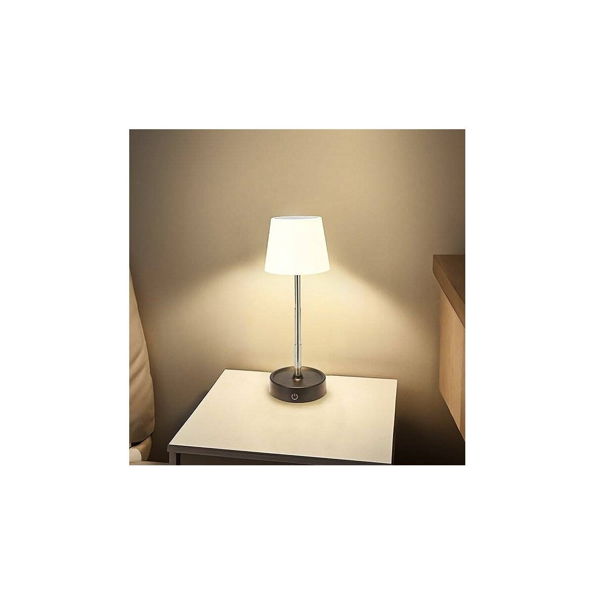 Tischleuchte Teleskop Akku Schwarz-Weiß  Flexibel, Modern und Dimmbar