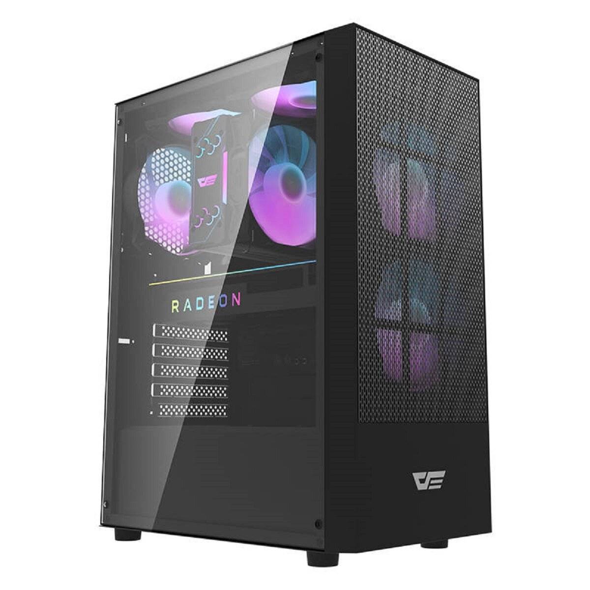 Darkflash A290 PC-Gehäuse  Stilvolles Design mit gehärtetem Glas und RGB-Lüftern