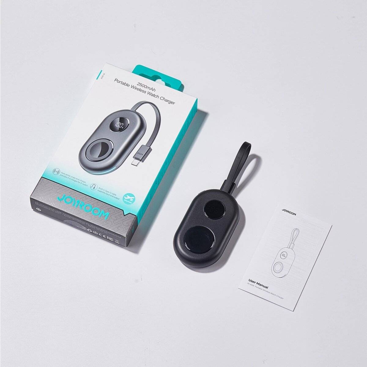 Powerbank mit kabellosem Laden 3W mit USB-C-Kabel für Apple Watch  Schwarz