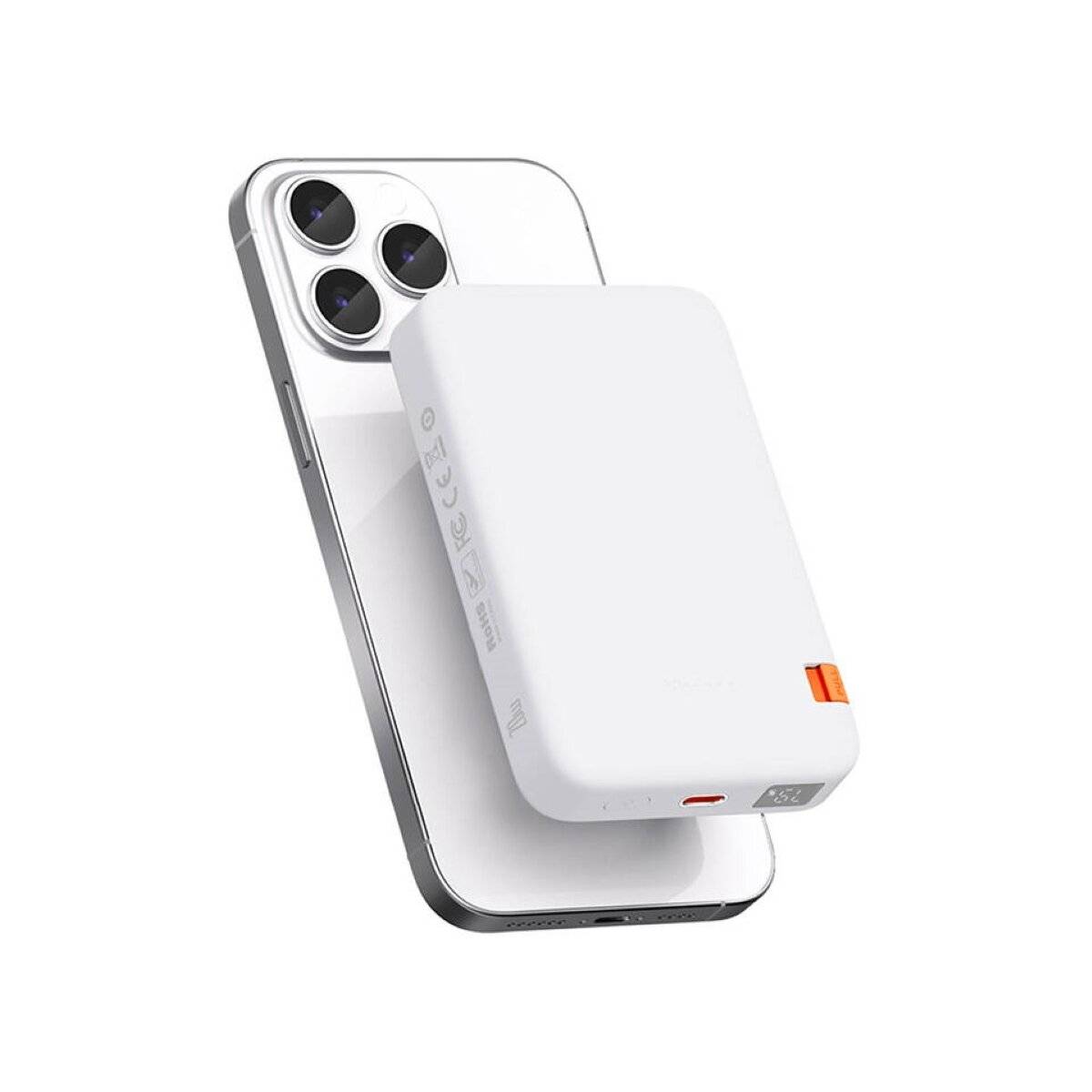 Powerbank kompatibel mit MagSafe 10000 mAh 20W Schnellladegerät mit Ständer Weiß