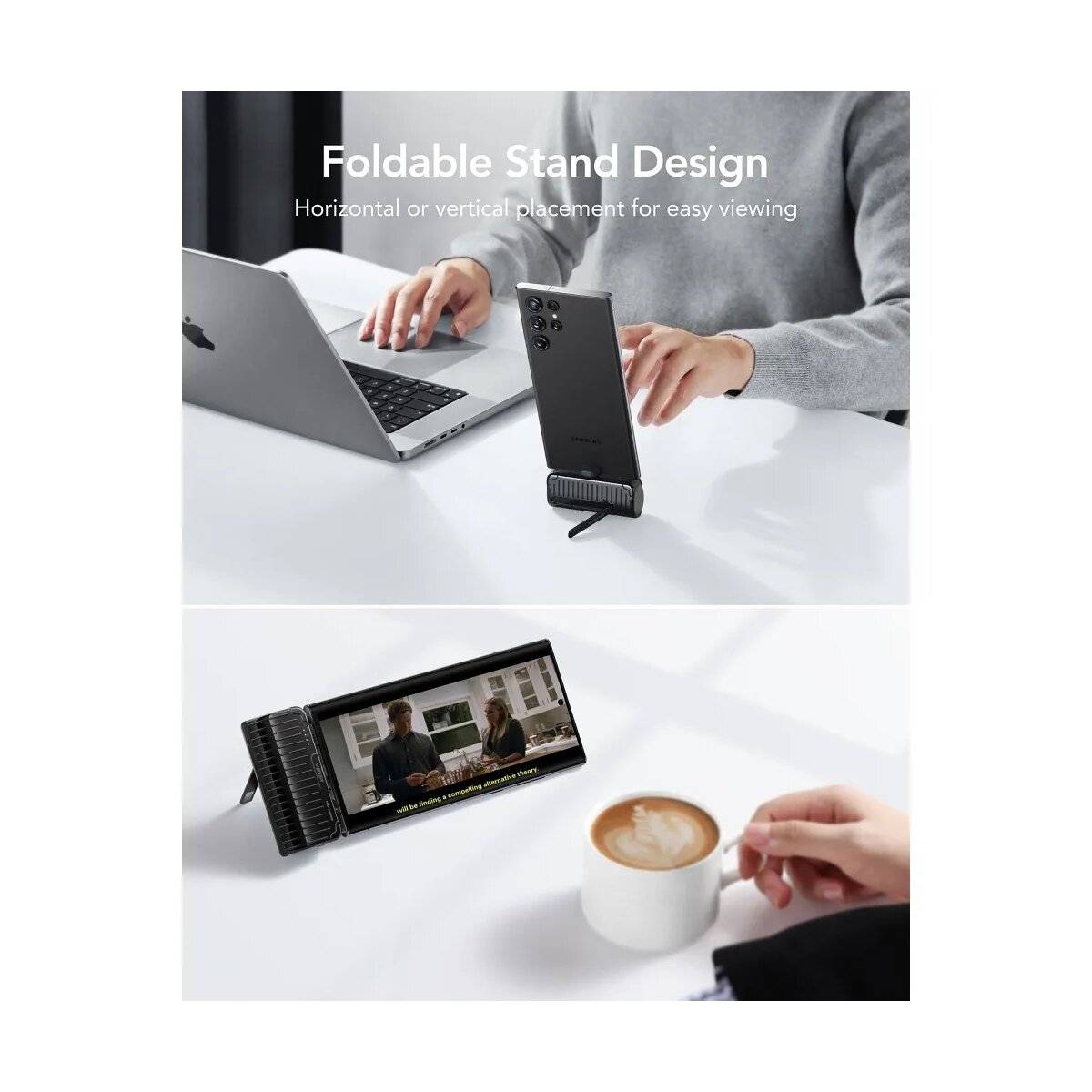 Powerbank 5000 mAh mit integriertem Typ C PlugOn PD QC3.0-Anschluss 3A 20W schwarz