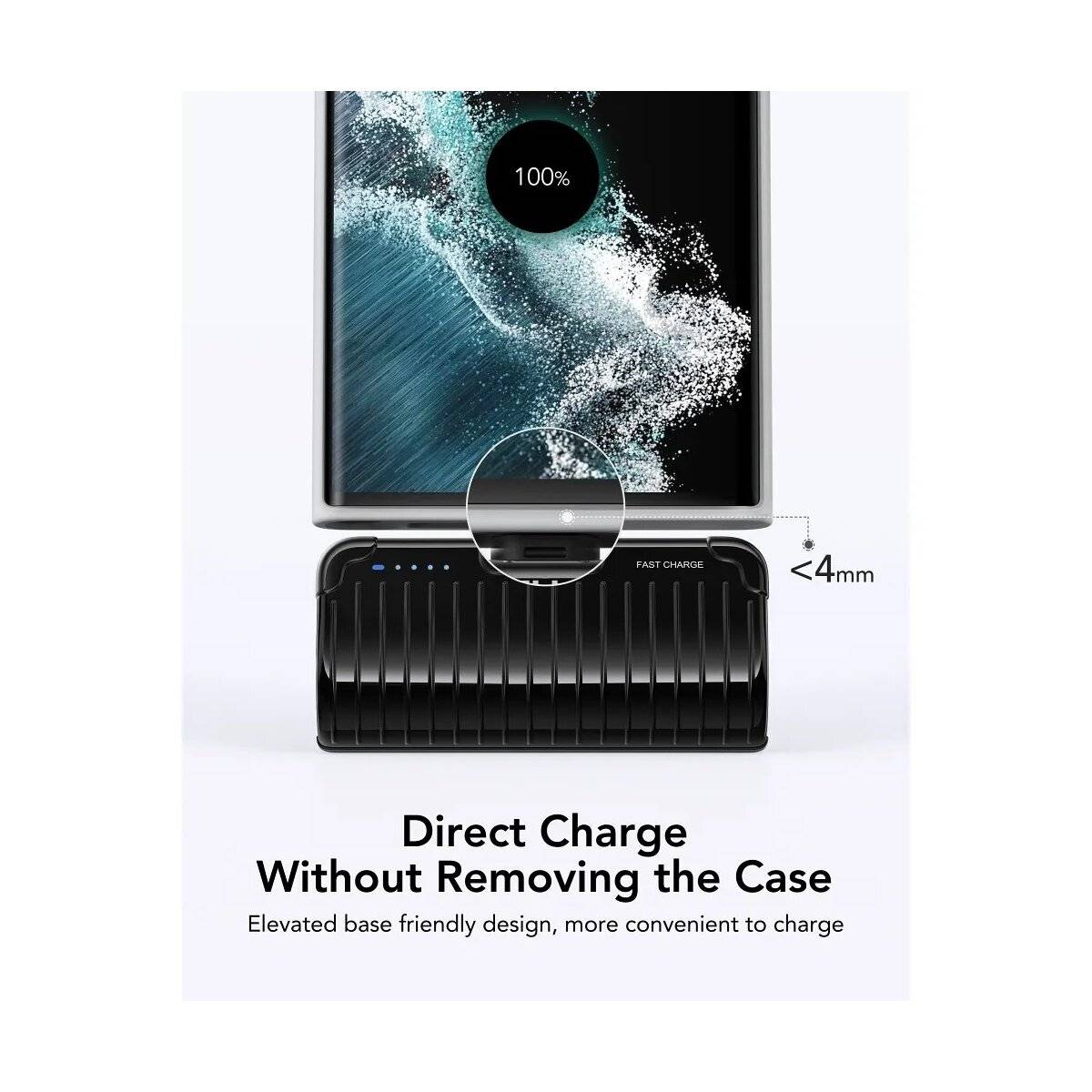 Powerbank 5000 mAh mit integriertem Typ C PlugOn PD QC3.0-Anschluss 3A 20W schwarz