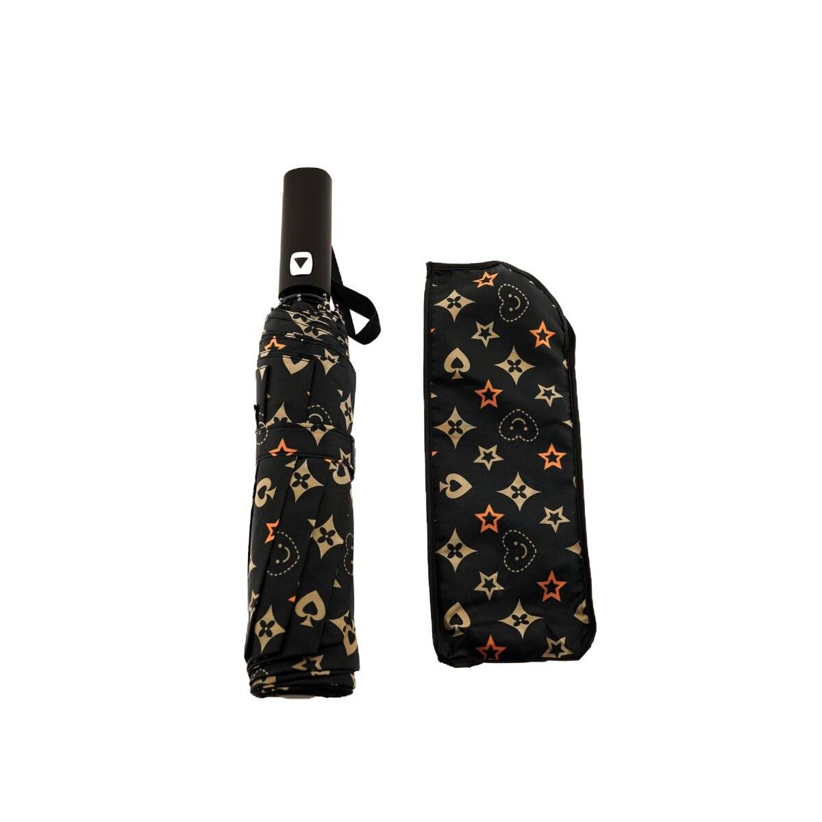 Taschenschirme mit Schutzhülle  stilvoll & robust gegen Wind und Wetter Schwarz